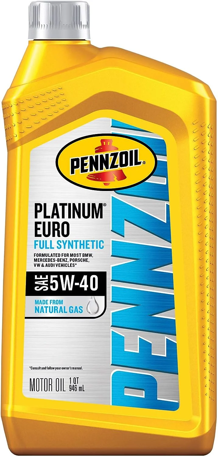 Pennzoil Platinum Euro Full Synthetic 5W-40 Motor Oil (1-Quart, Case of 6)