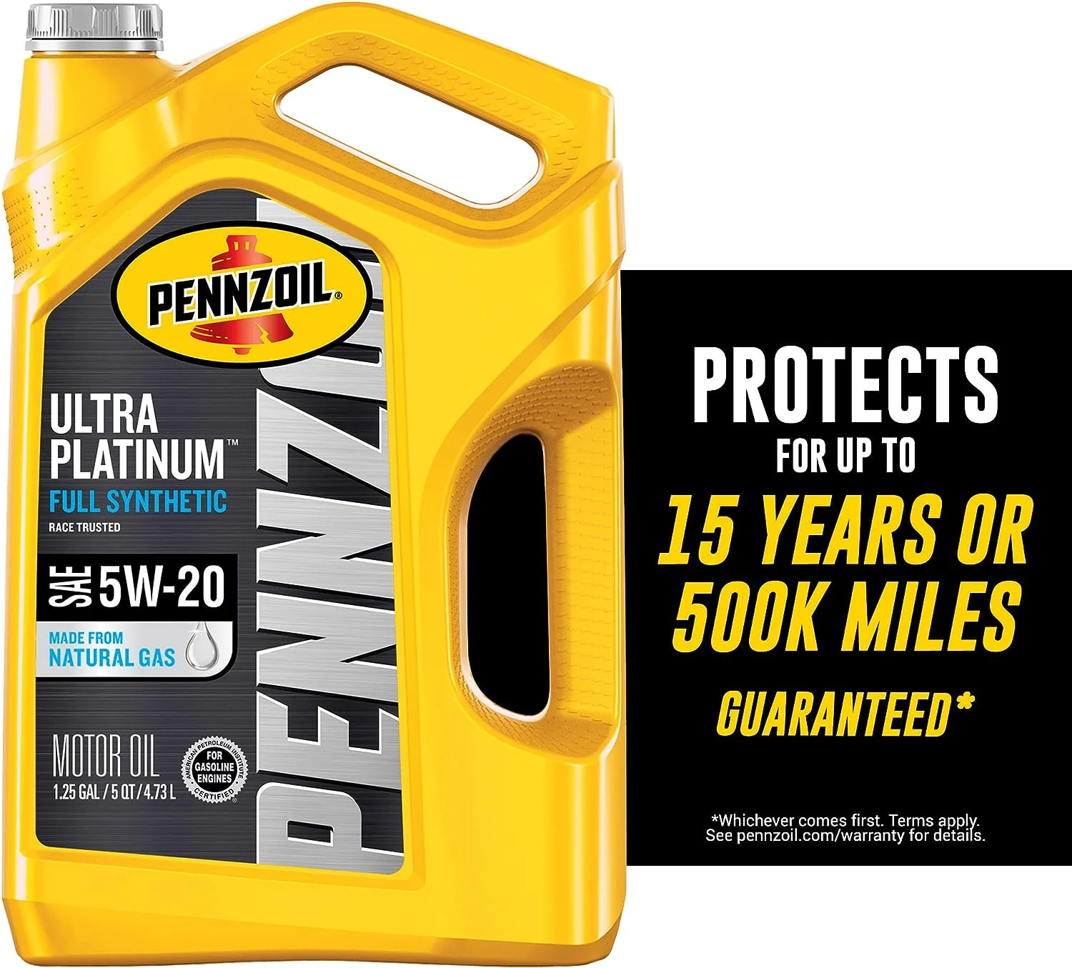 Pennzoil Ultra Platinum Full Synthetic 5W-20 Motor Oil (5 Quart, Case of 3)