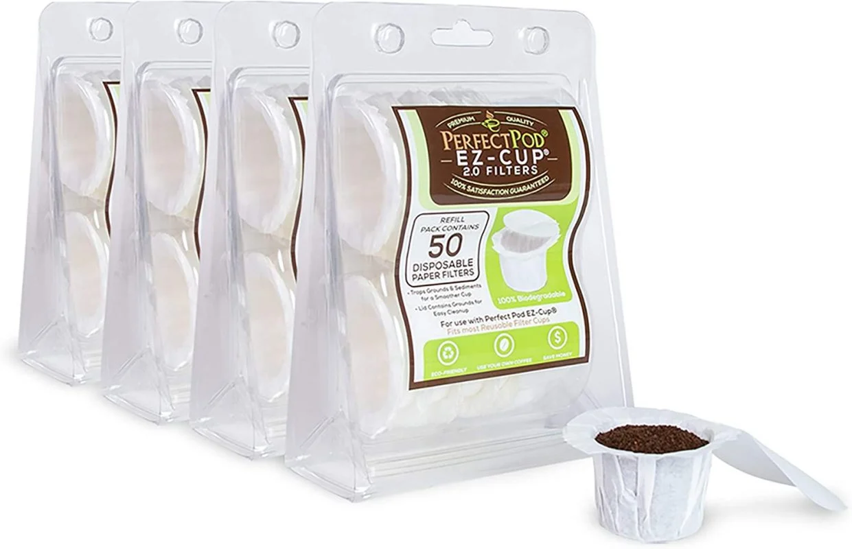 Perfect Pod EZ-Cup Disposable Paper Filters, 4-Pack (200 Filters)