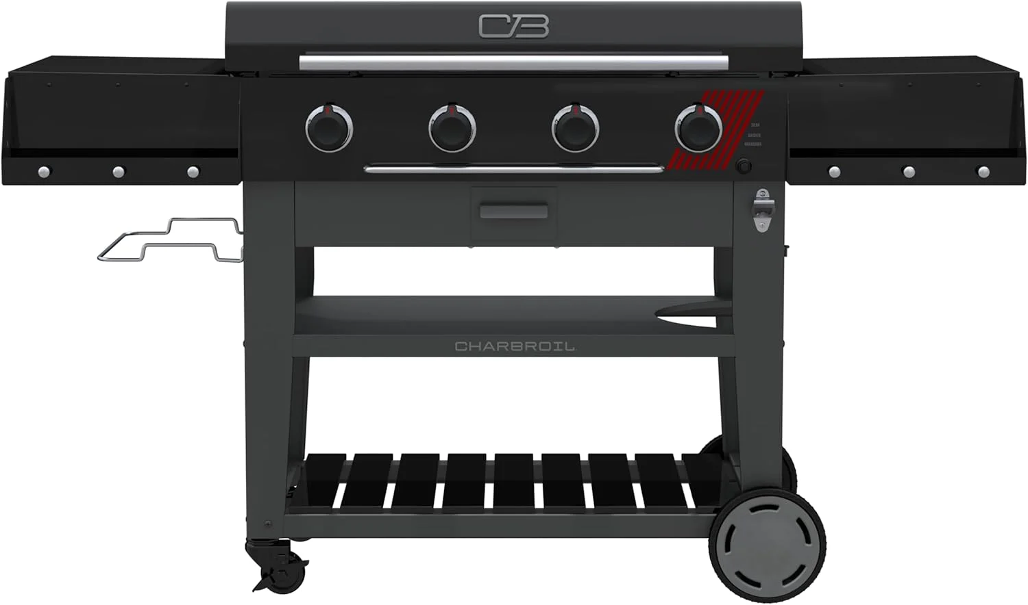 Charbroil 463285924 36″ Performance Series Deluxe Propane Gas Griddle with Cart 4 Burner Flat Top Grill, Black