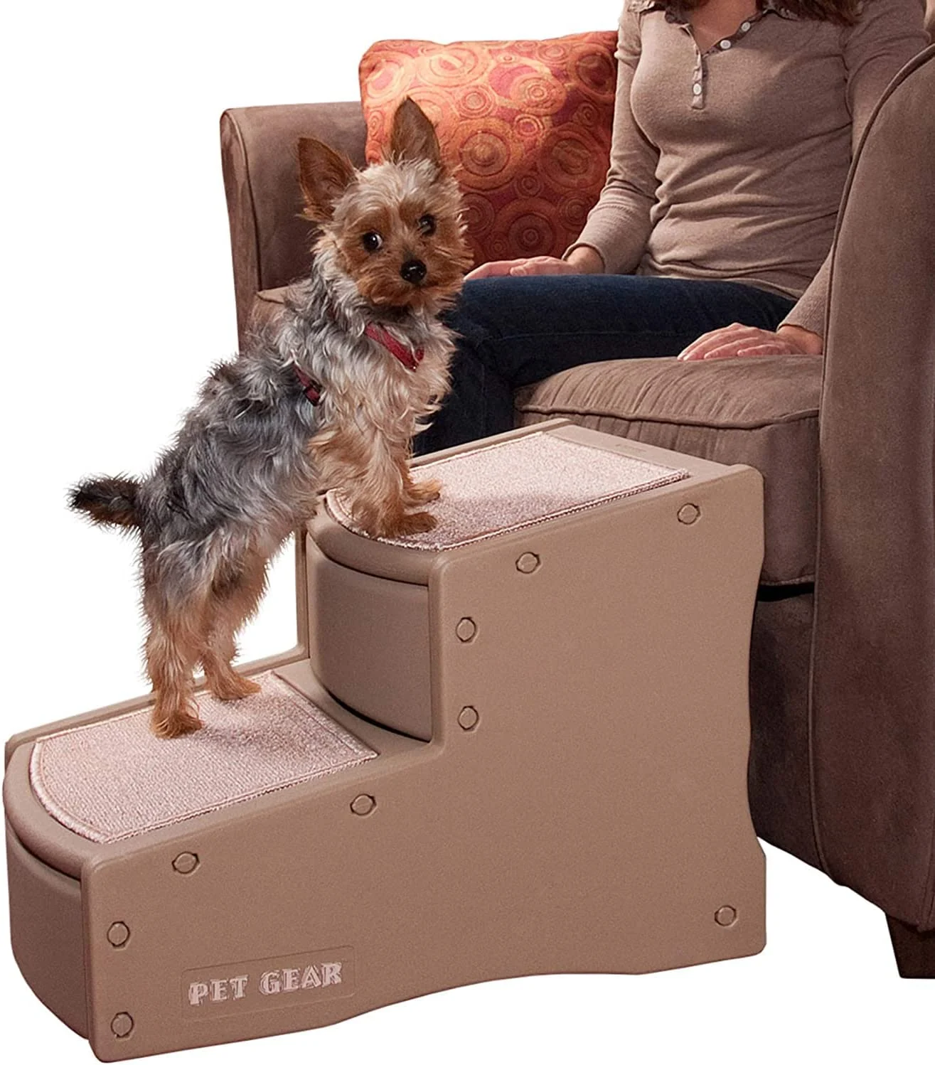 Pet Gear Easy Step II Pet Stairs, 2 Step for Cats/Dogs up to 150 Pounds, Portable, Removable Washable Carpet Tread, No Tools Required, Available in 5 Colors