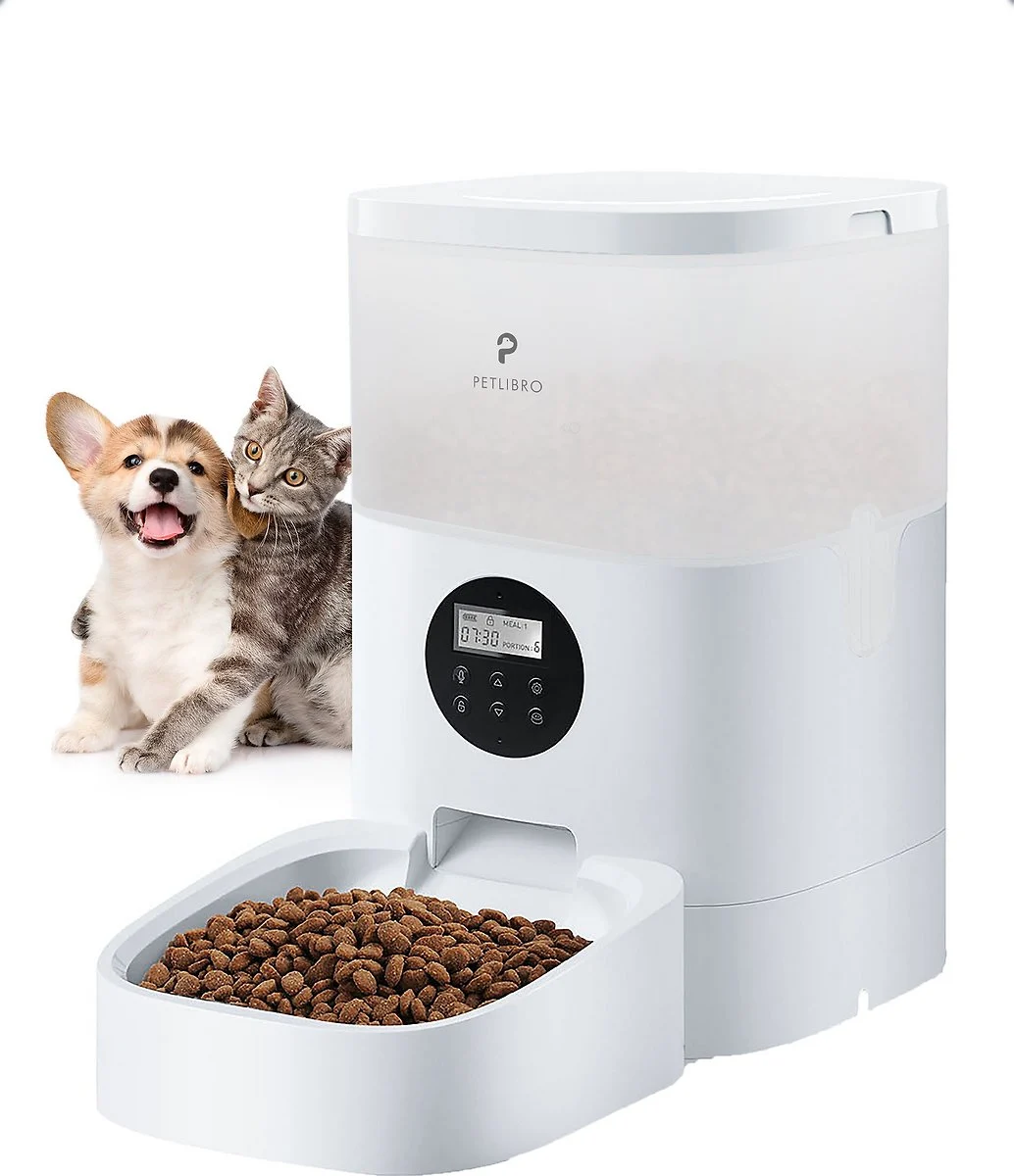 Petlibro Automatic Dog & Cat Feeder, Timed Cat Feeder with Desiccant Bag for Pet Dry Food, Programmable Portion Control 1-4 Meals per Day & 10s Voice Recorder for Cats and Dogs 17-cup (Translucent)
