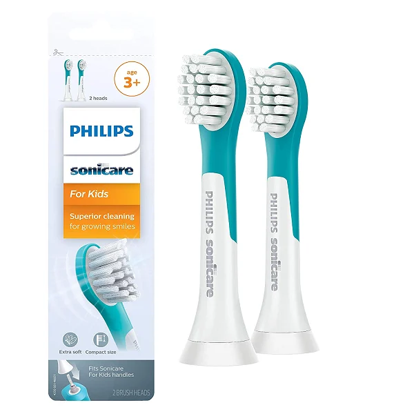 Philips Sonicare for Kids 3+ Genuine Replacement Toothbrush Heads, 2 Brush Heads