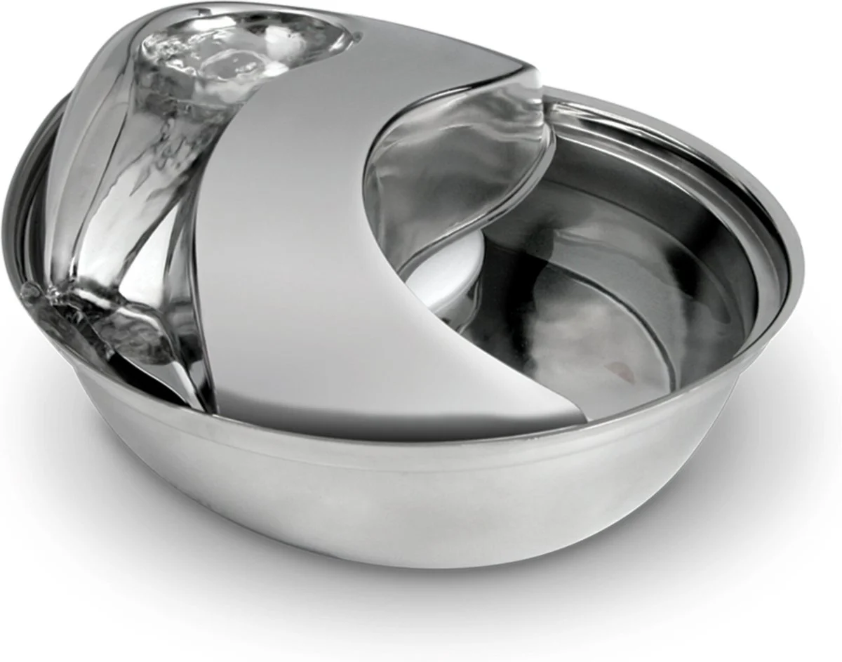 Pioneer Pet Stainless Steel Dog & Cat Fountain Raindrop Design, 60-oz