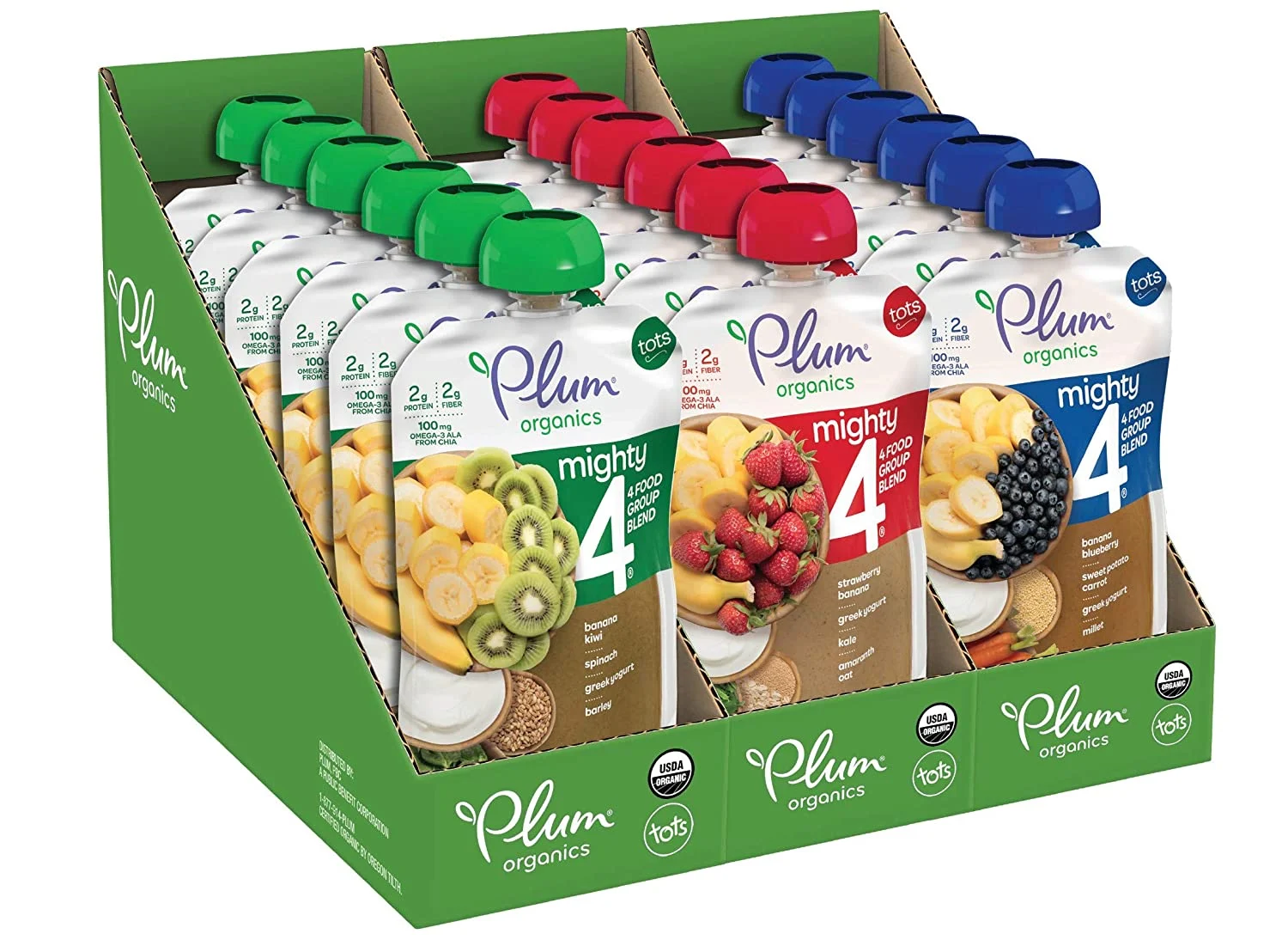 Plum Organics Baby Food Pouch, Variety Pack,  Organic Food Squeeze for Babies, Kids, Toddlers
