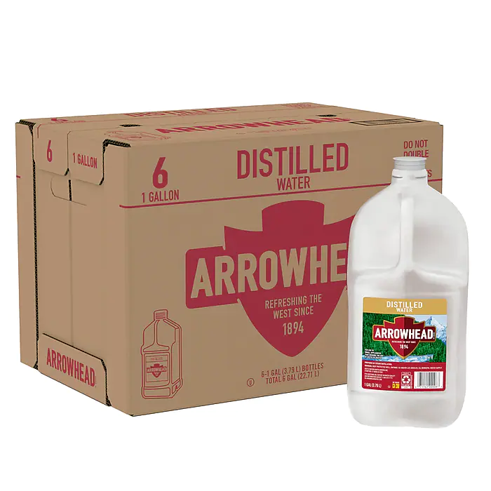 ARROWHEAD Brand Distilled Water 1-gallon plastic jugs (Pack of 6)