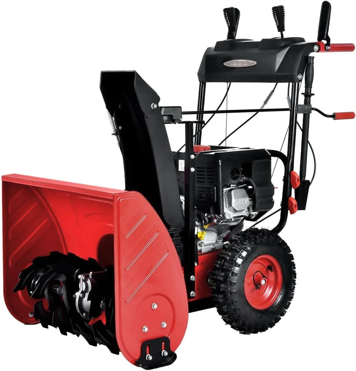 PowerSmart PSSAM24 24-Inch 2-Stage Self-Propelled Gas Snow Blower 212cc Engine with Electric Start, LED Light
