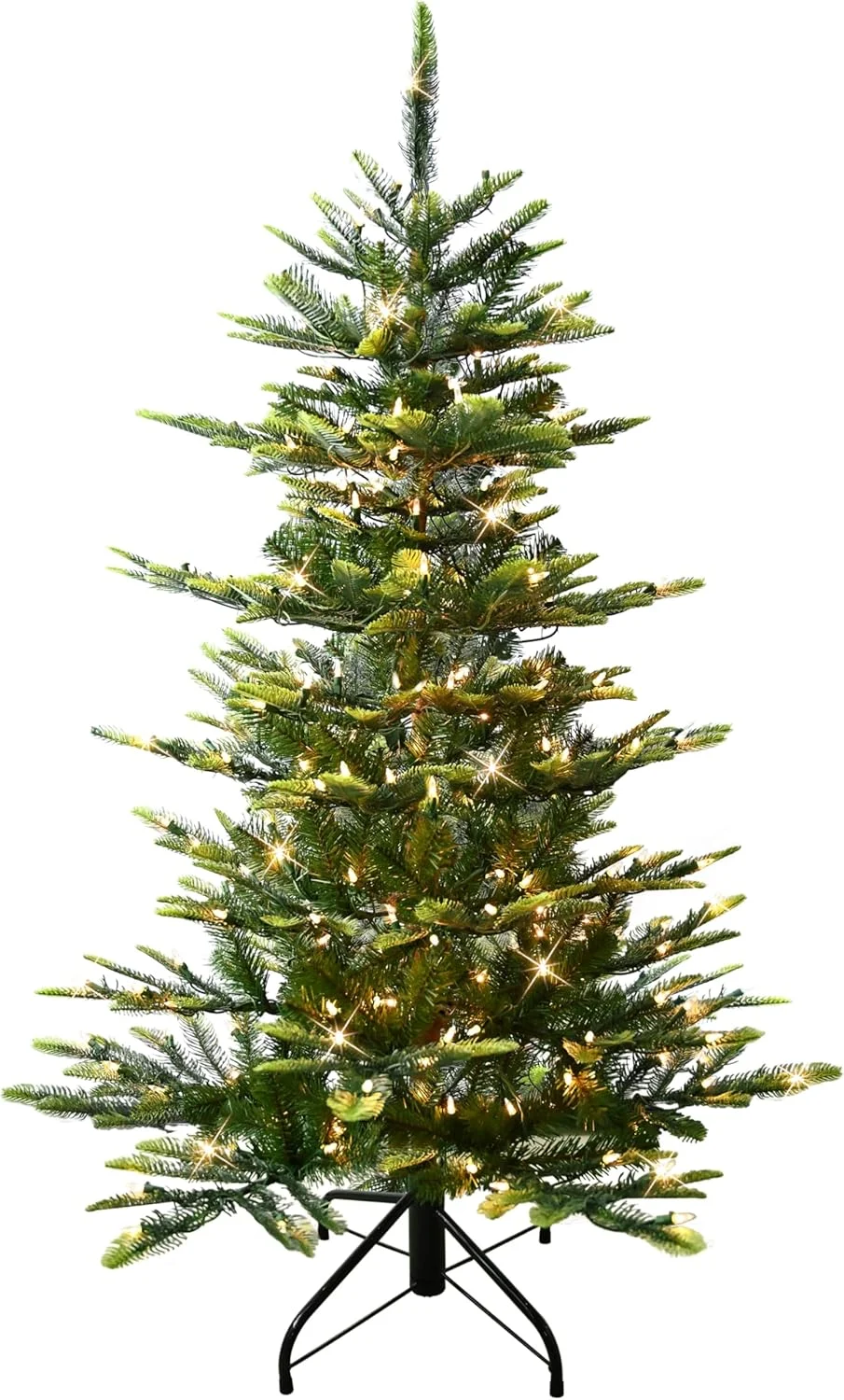 Puleo International 4.5ft Pre-Lit Aspen Fir Artificial Christmas Tree with 250 Clear Lights, 411 Realistic Dense Branch Tips