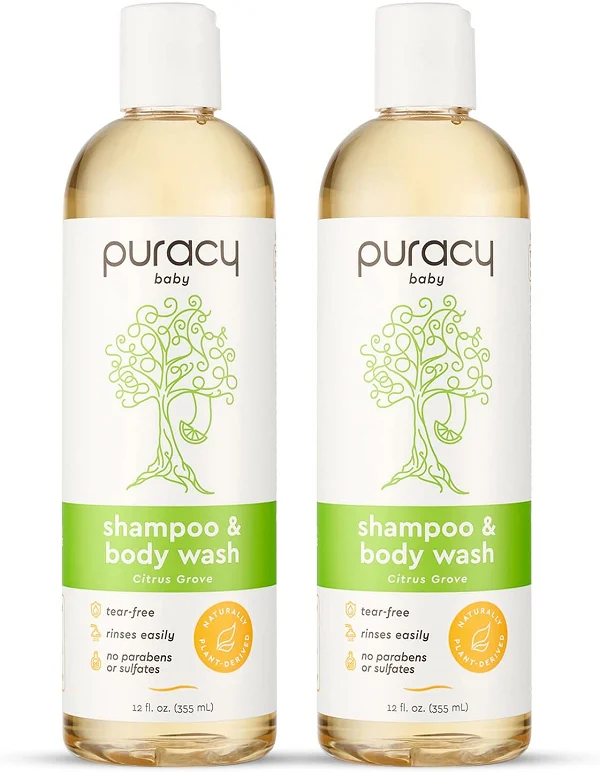 Puracy Baby Shampoo & Body Wash Natural, Fragrance-Free Baby Body Wash
