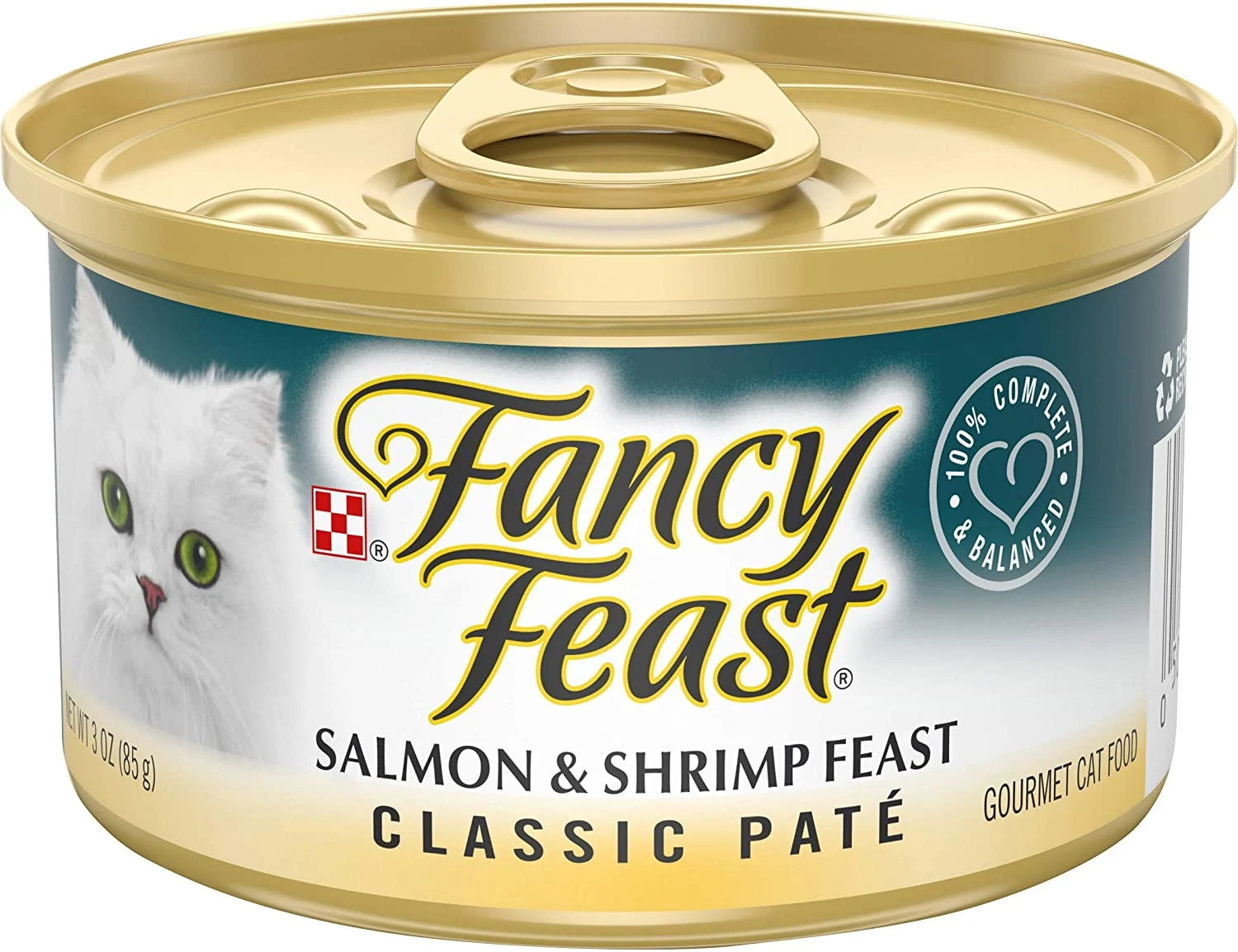 Purina Fancy Feast Grain Free Pate Wet Cat Food, Classic Pate Salmon and Shrimp Feast – (24) 3 oz. Cans