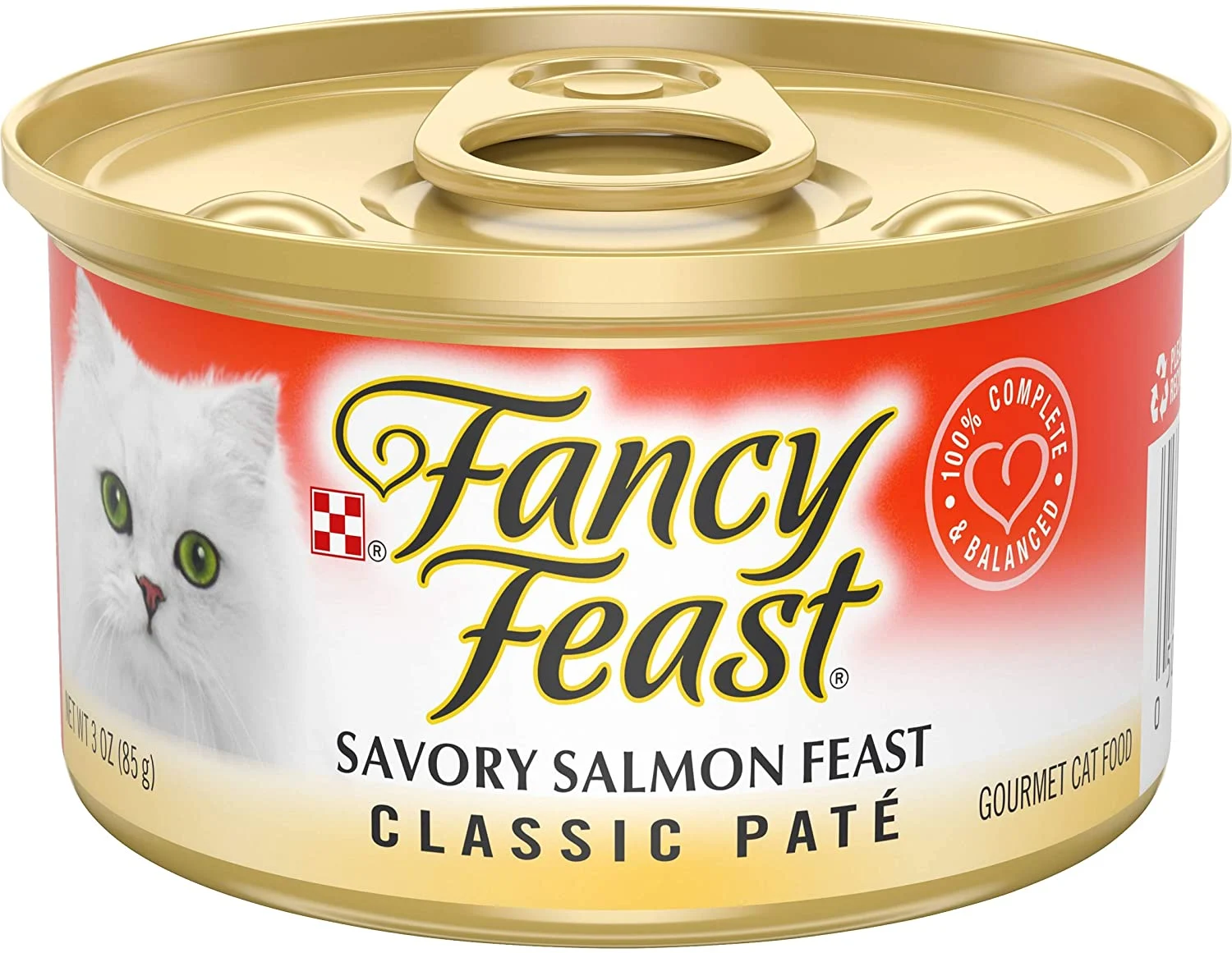 Purina Fancy Feast Grain Free Pate Wet Cat Food, Classic Pate Savory Salmon Feast – (24) 3 oz. Cans
