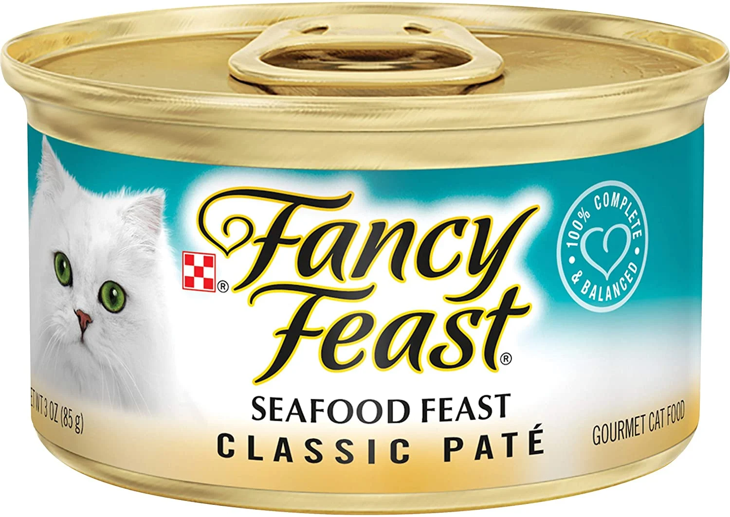 Purina Fancy Feast Grain Free Pate Wet Cat Food, Classic Pate Seafood Feast – (24) 3 oz. Cans