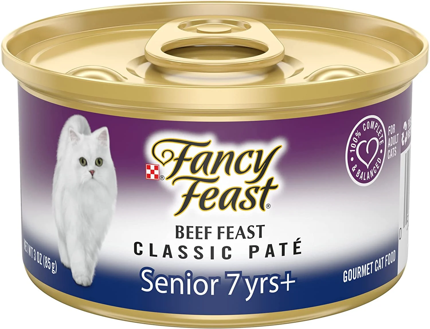 Purina Fancy Feast High Protein Senior Pate Wet Cat Food, Beef Feast Senior 7+ – (24) 3 oz. Cans