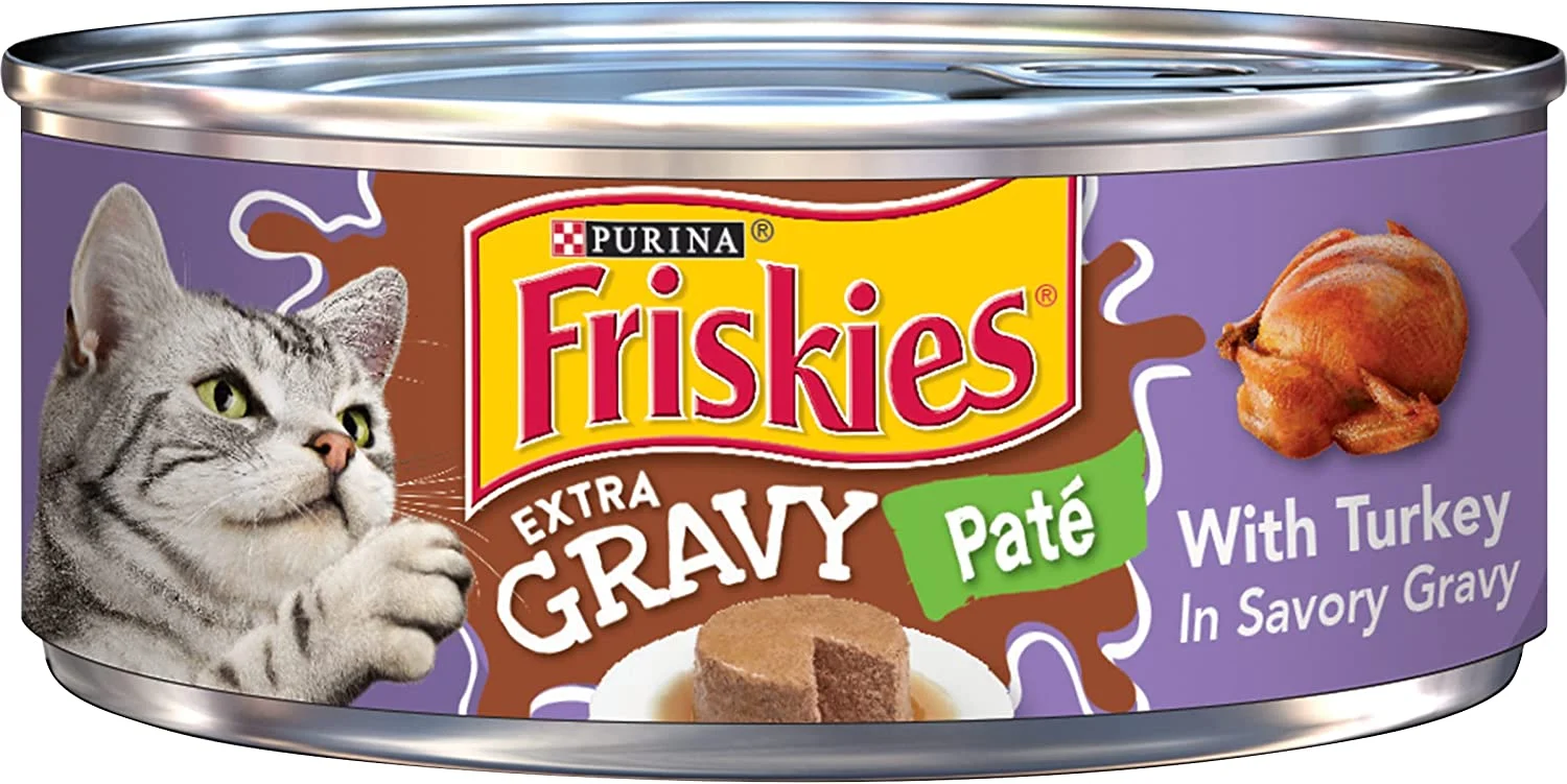Purina Friskies with Turkey in Savory Gravy Extra Canned Wet Cat Food – (24) 5.5 oz. Cans