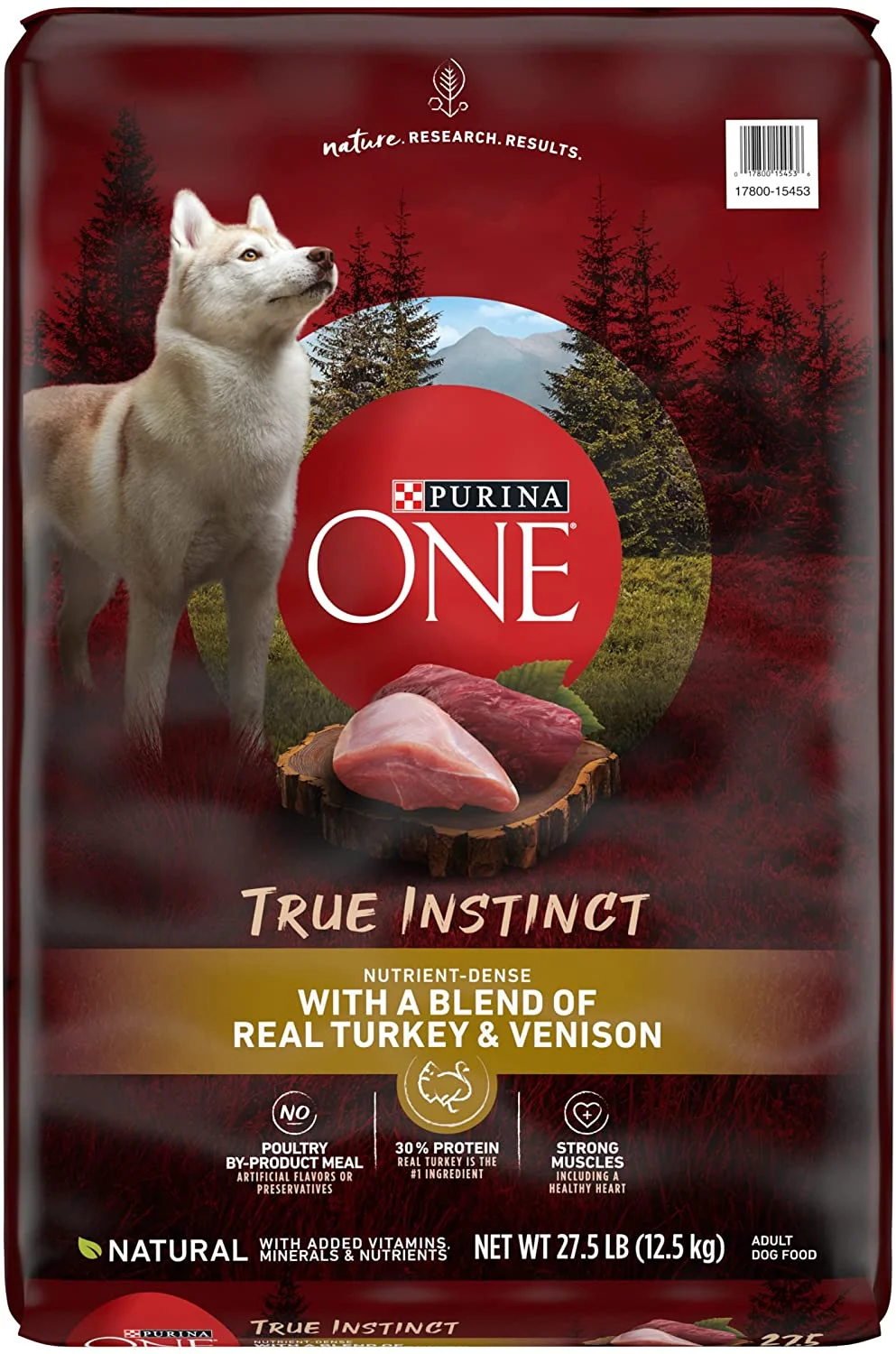Purina ONE High Protein, Natural Dry Dog Food, True Instinct With Real Turkey and Venison – 27.5 lb. Bag