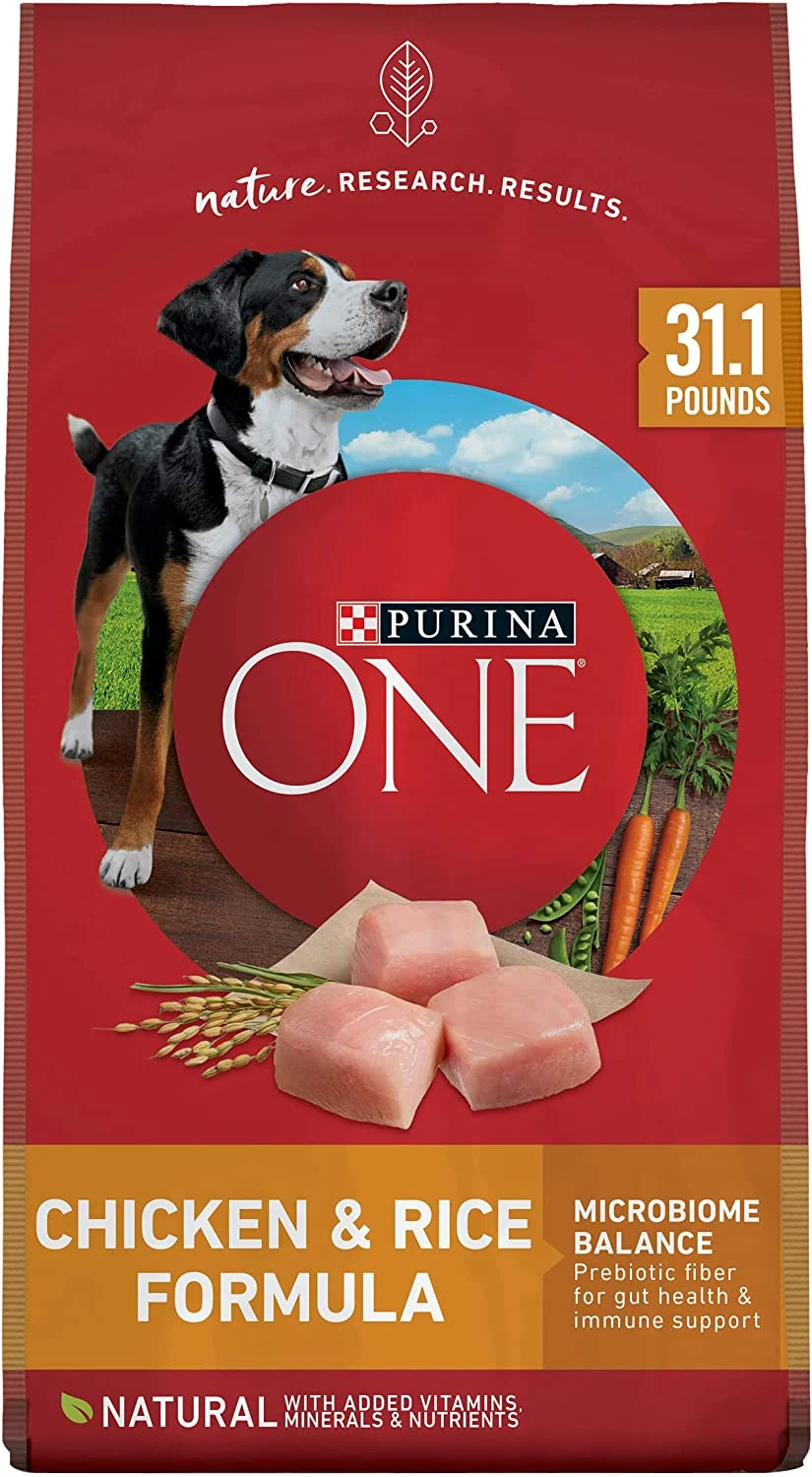 Purina ONE Natural Dry Dog Food SmartBlend Chicken & Rice Formula – 31.1 lb. Bag
