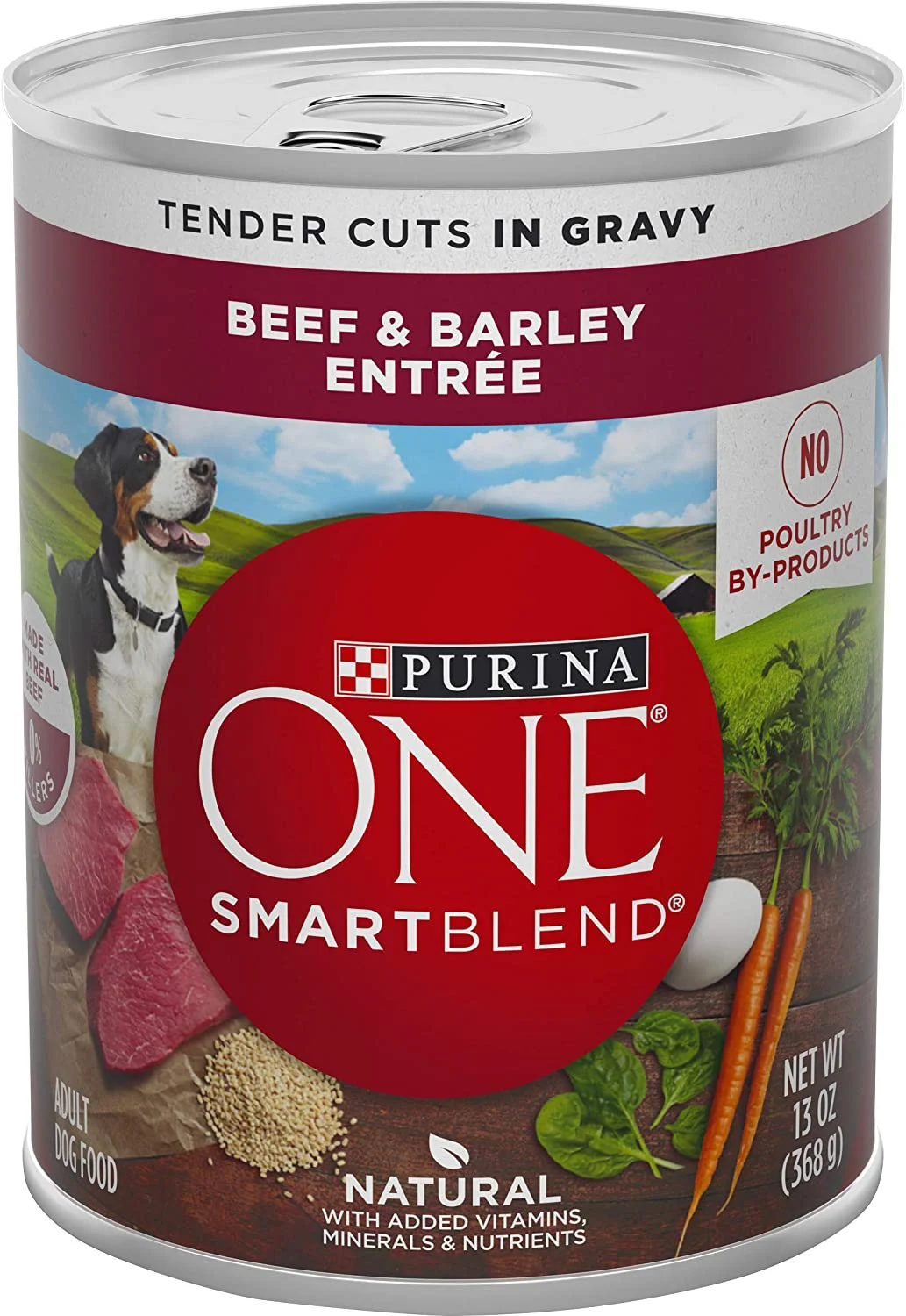 Purina ONE SmartBlend Canned Wet Dog Food, Gravy, Beef & Barley 13oz
