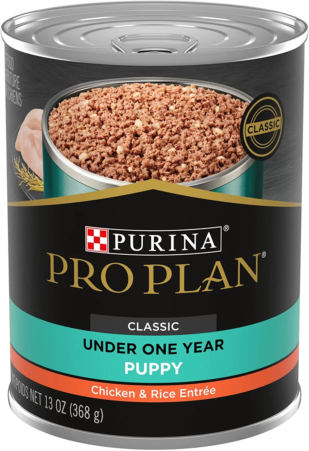 Purina Pro Plan (3810002773) Wet Dog Food, Focus, Puppy Chicken & Rice Entree Classic, 13-Ounce Can, Pack of 12