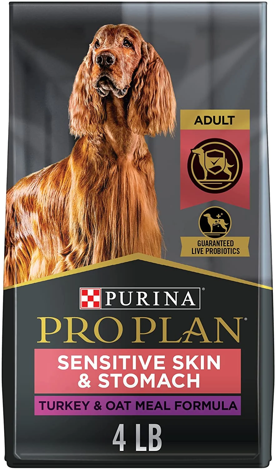 Purina Pro Plan Focus Sensitive Skin and Stomach with Oats Adult Dry Dog Food 4 lb. Bag