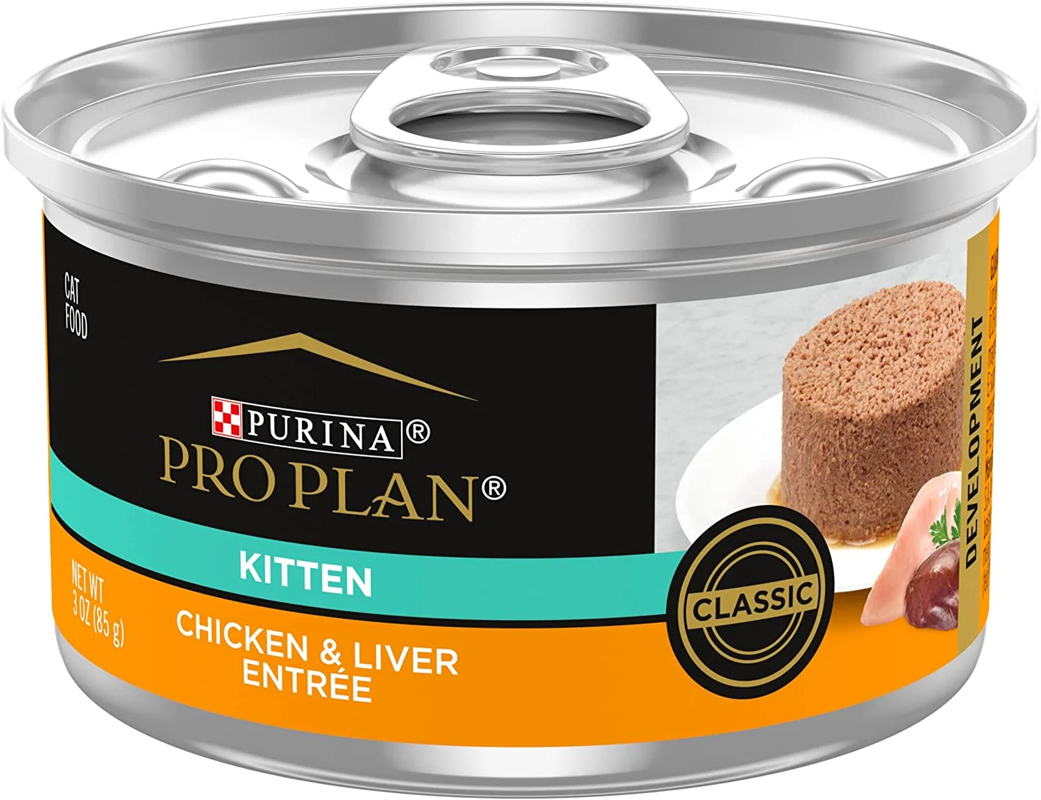 Purina Pro Plan Grain Free Pate Wet Kitten Food, Chicken Entree – (24) 3 oz. Pull-Top Cans