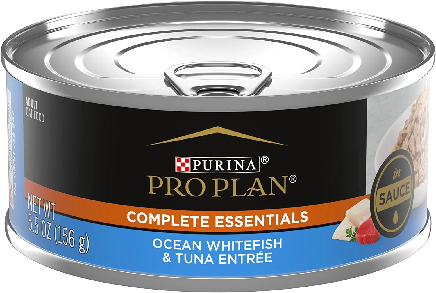 Purina Pro Plan Gravy, High Protein Wet Cat Food, COMPLETE ESSENTIALS Ocean Whitefish Tuna Entree in Sauce – (24) 5.5 oz. Cans