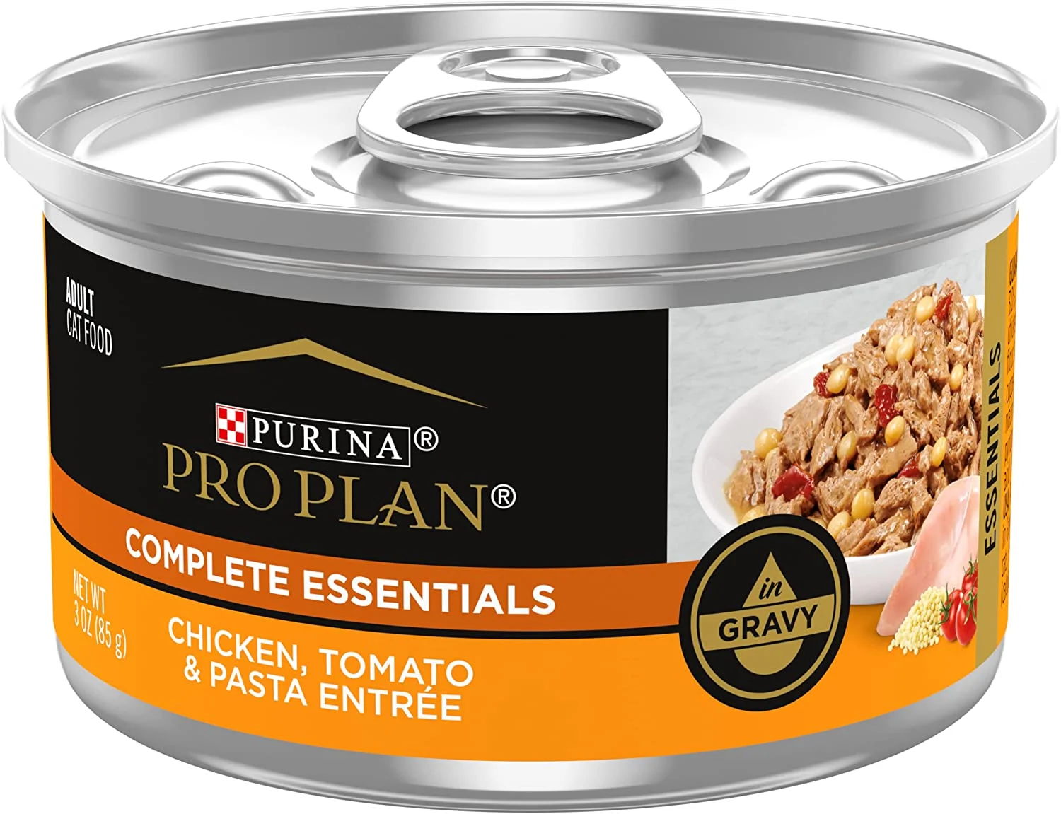 Purina Pro Plan High Protein Wet Cat Food Gravy, Chicken, Tomato and Pasta Entree – (24) 3 oz. Pull-Top Cans