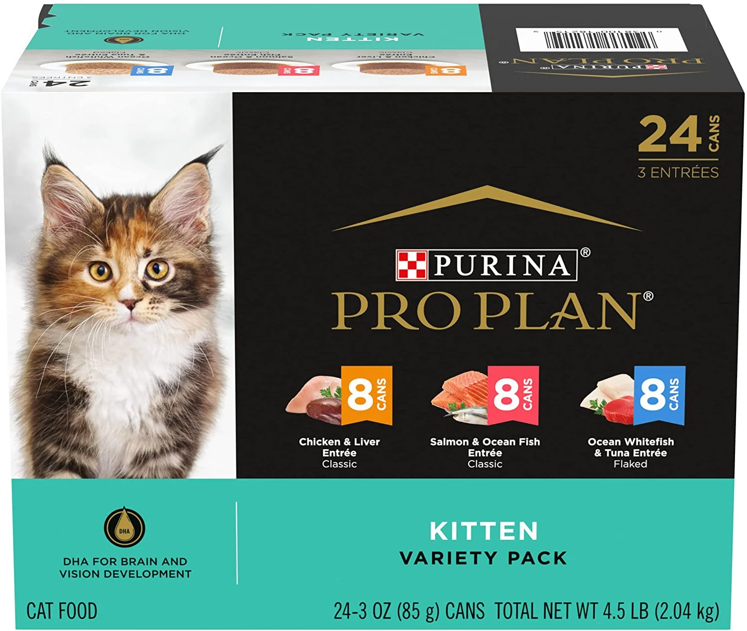 Purina Pro Plan High Protein Wet Kitten Food Variety Pack, DEVELOPMENT Kitten Favorites – (24) 3 oz. Cans
