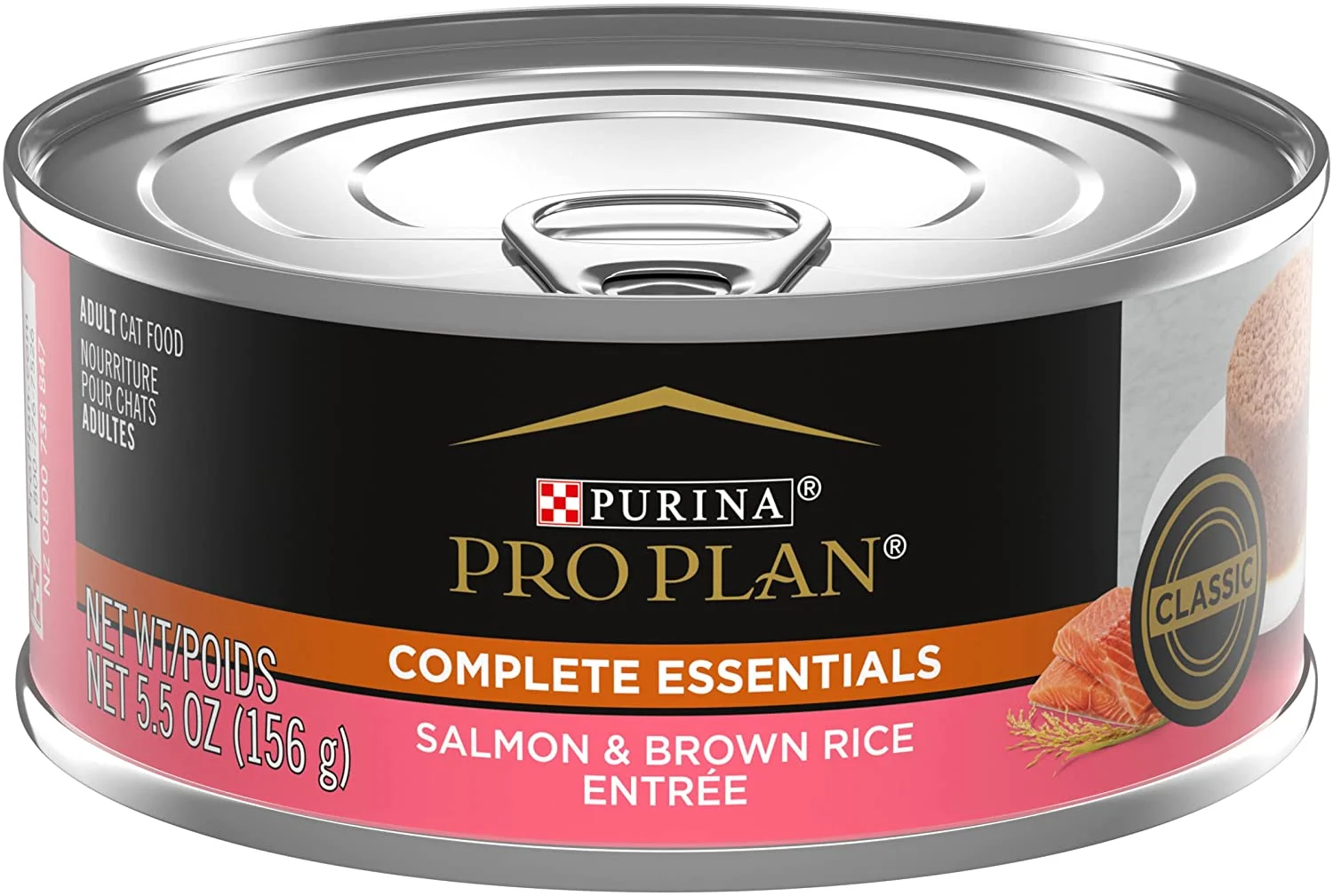 Purina Pro Plan Pate Wet Cat Food, COMPLETE ESSENTIALS Salmon & Brown Rice Entree – (24) 5.5 oz. Cans