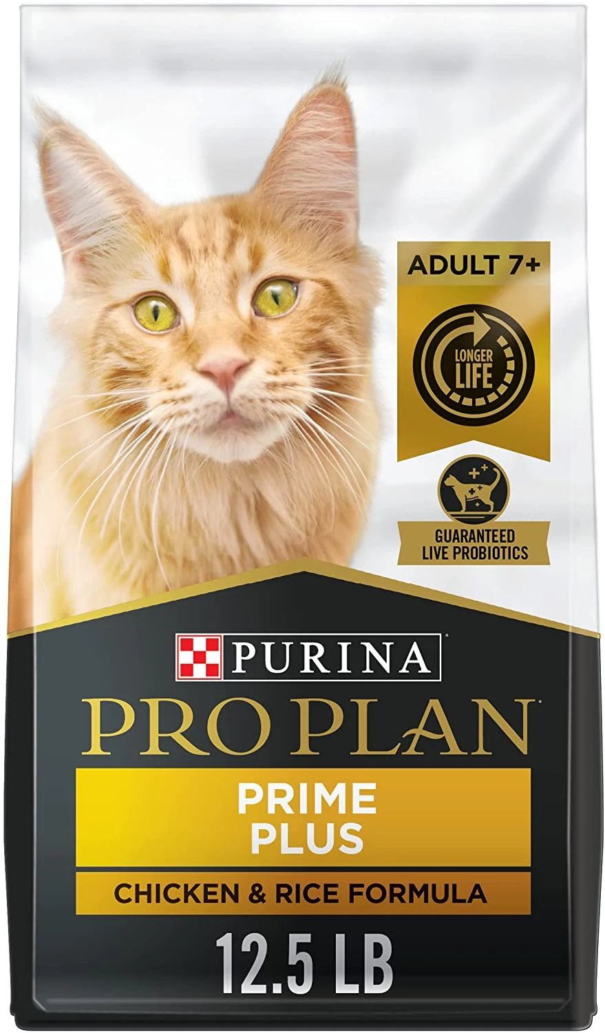 Purina Pro Plan Senior Dry Cat Food With Probiotics for Cats, Chicken and Rice Formula – 12.5 lb. Bag