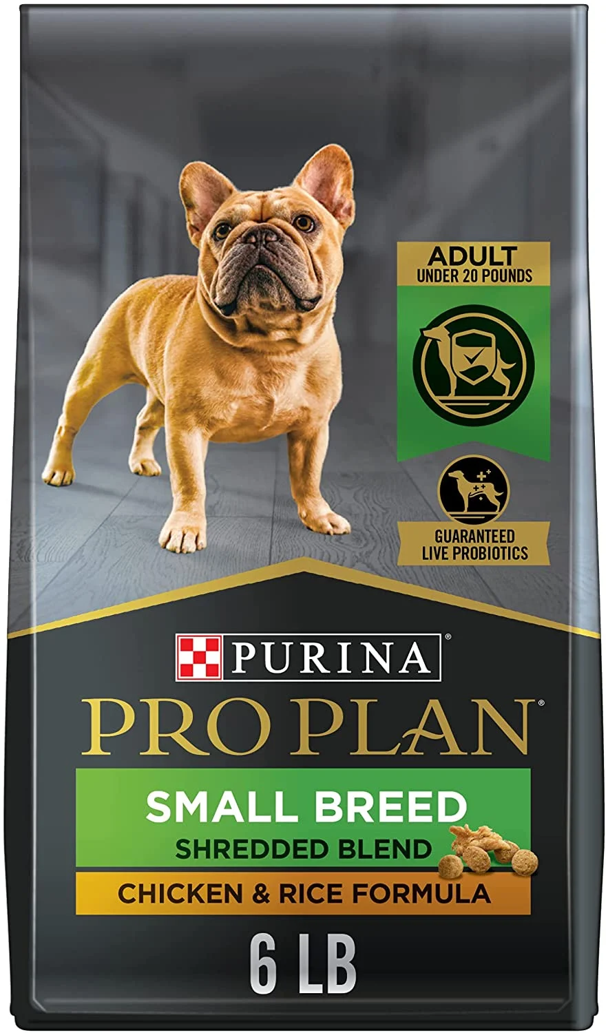 Purina Pro Plan Small Breed Shredded Formula Adult Dry Dog Food, Chicken & Rice Shredded Blend, 6 lb. Bag