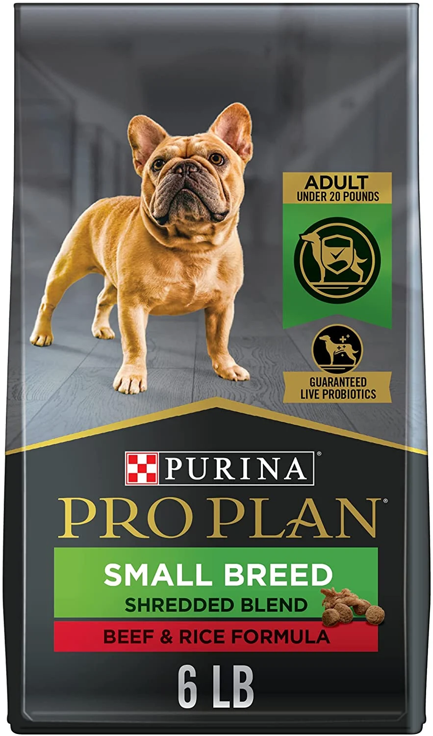 Purina Pro Plan Small Breed Shredded Formula Adult Dry Dog Food, NEW! Beef & Rice Shredded Blend 6 lb. Bag