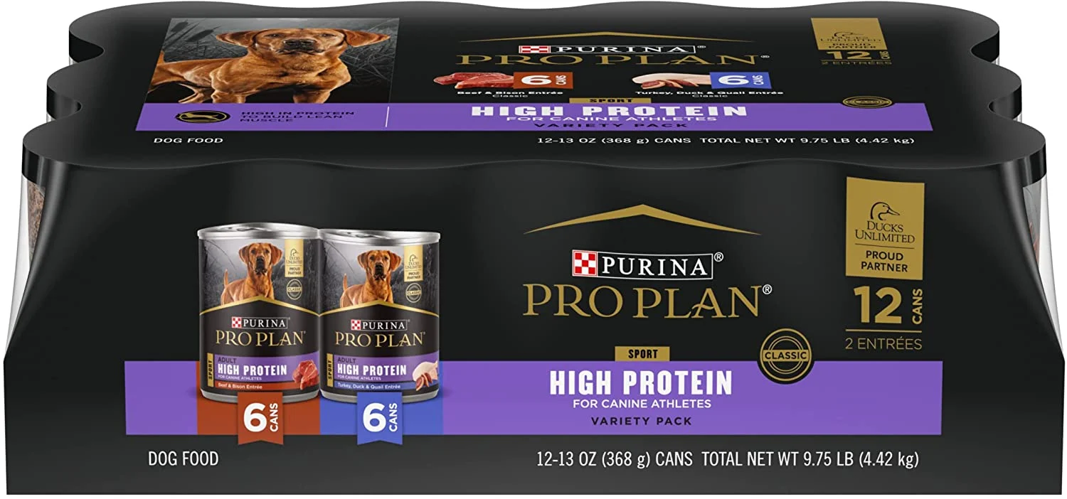 Purina Pro Plan Sport, Energy & Vitality Support, Wet Dog Food, Variety Pack (12) 13 oz. Cans