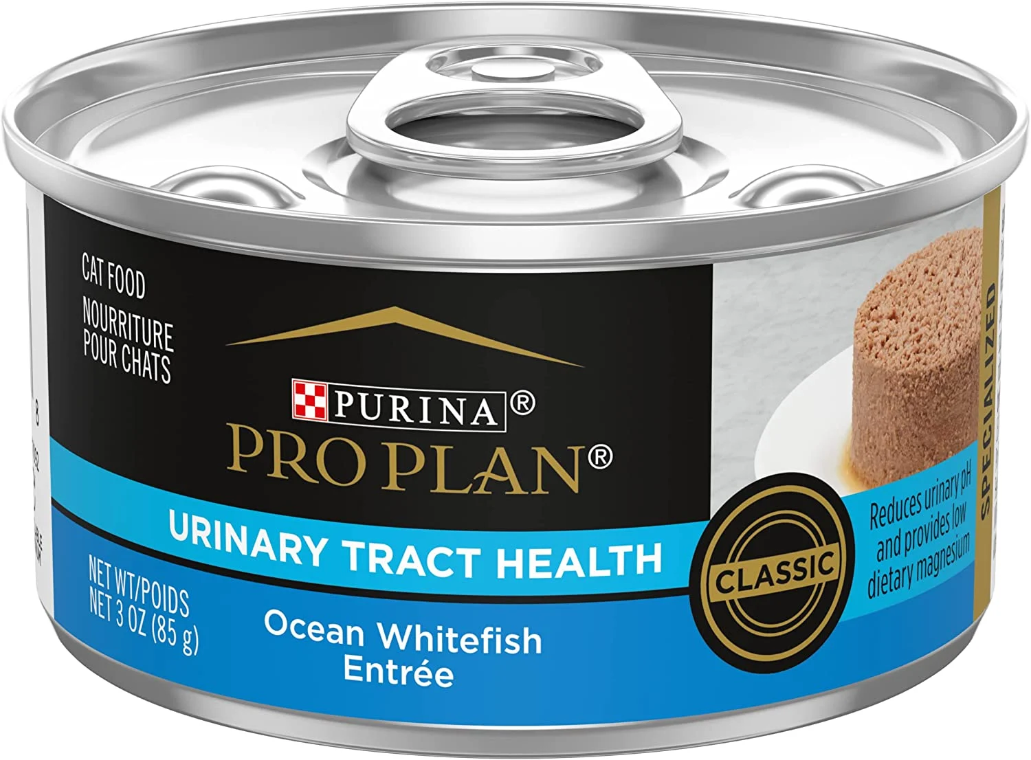 Purina Pro Plan Urinary Tract Cat Food Wet Pate, Urinary Tract Health Ocean Whitefish Entree – (24) 3 oz. Pull-Top Cans