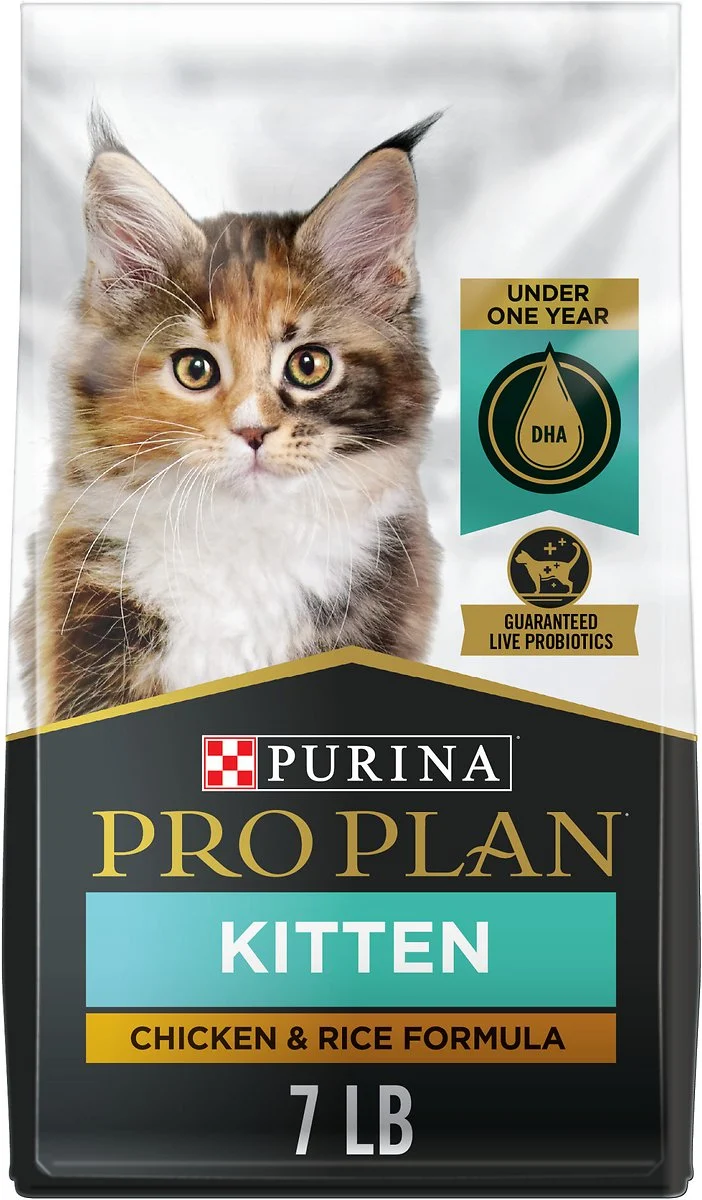 Purina Pro Plan With Probiotics, High Protein Dry Kitten Food, Chicken & Rice Formula – 7 lb. Bag