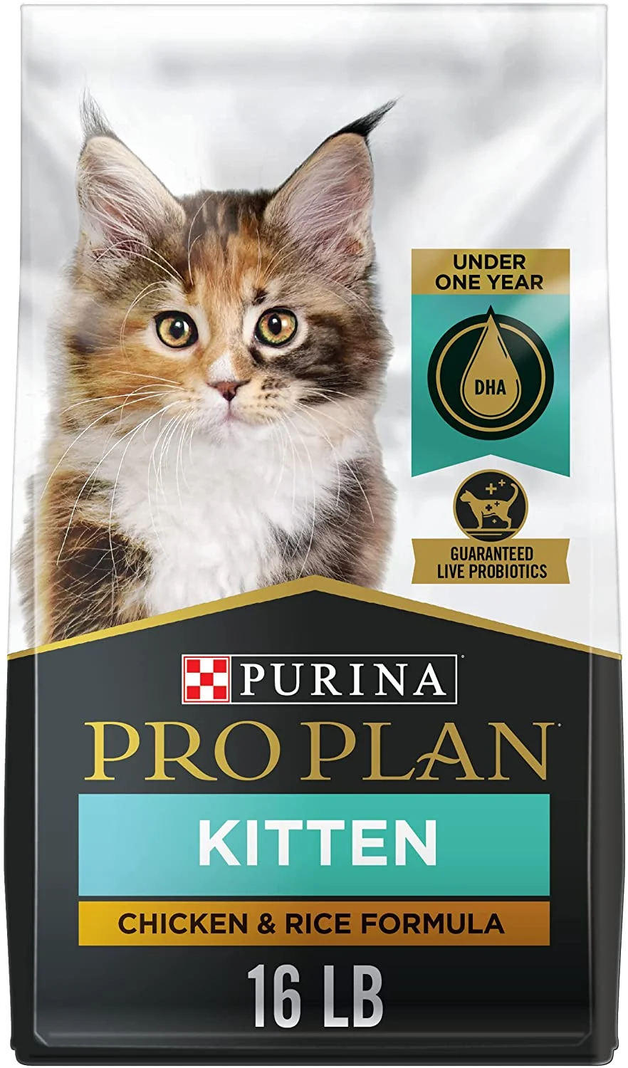 Purina Pro Plan With Probiotics, High Protein Dry Kitten Food, Chicken and Rice Formula – 16 lb. Bag