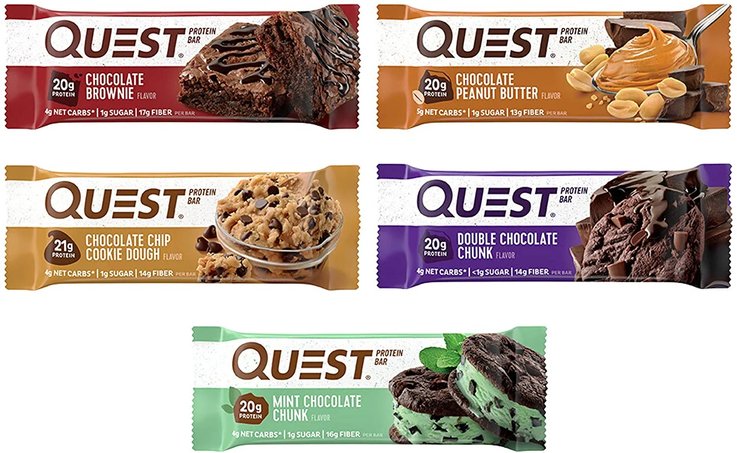 Quest Nutrition- High Protein, Low Carb, Chocolate Lovers Variety Pack, 12 Count