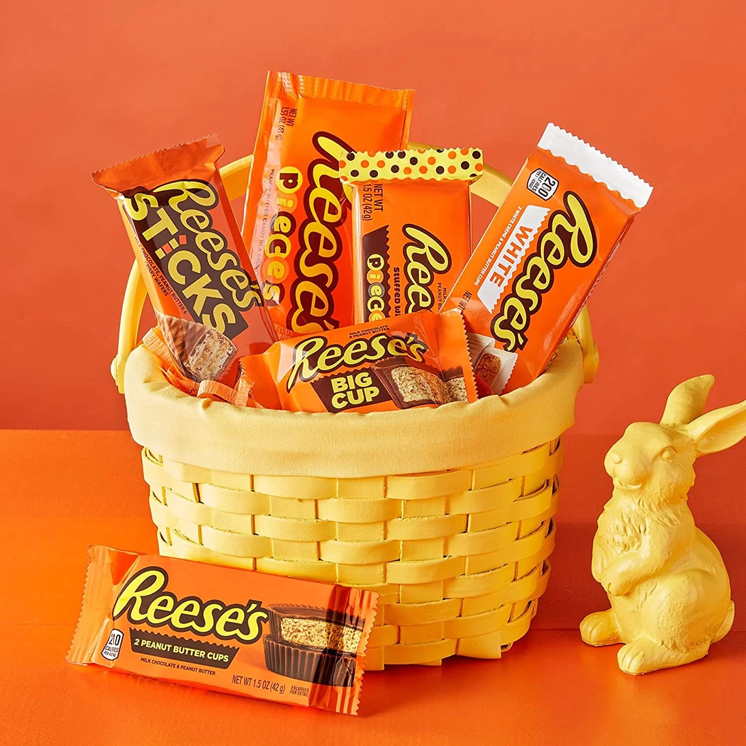 REESE’S Assorted Milk Chocolate White Creme Peanut Butter Candy, (30 Pieces)
