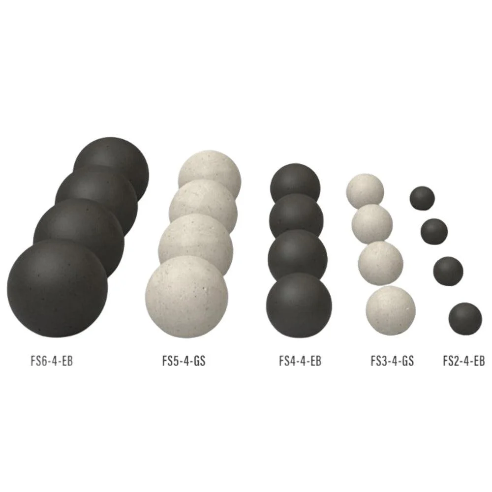 Real Fyre 4" 4 Pcs Epic Black Fyre Spheres