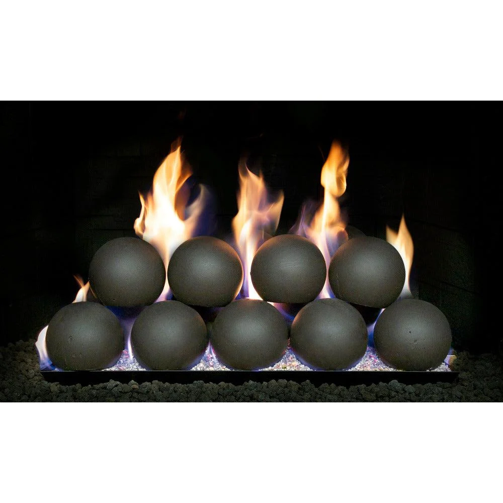 Real Fyre 5" 24 Pcs Epic Black Fyre Spheres for 30" P45 Pan Burner