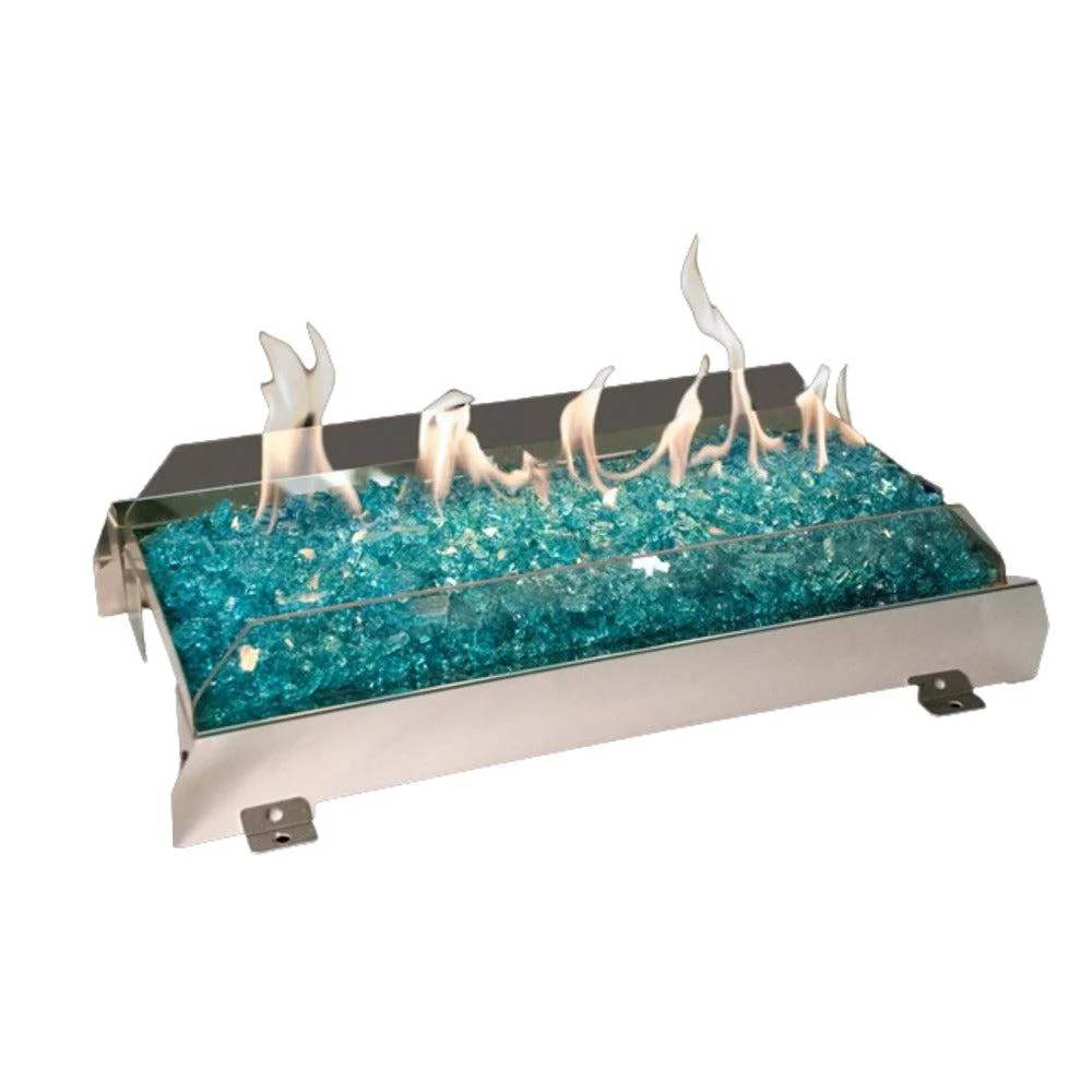 Real Fyre G21 Series 18" Stainless Steel See-Thru Vent-Free Natural Gas Reflective Glass Burner With On/Off Remote Control