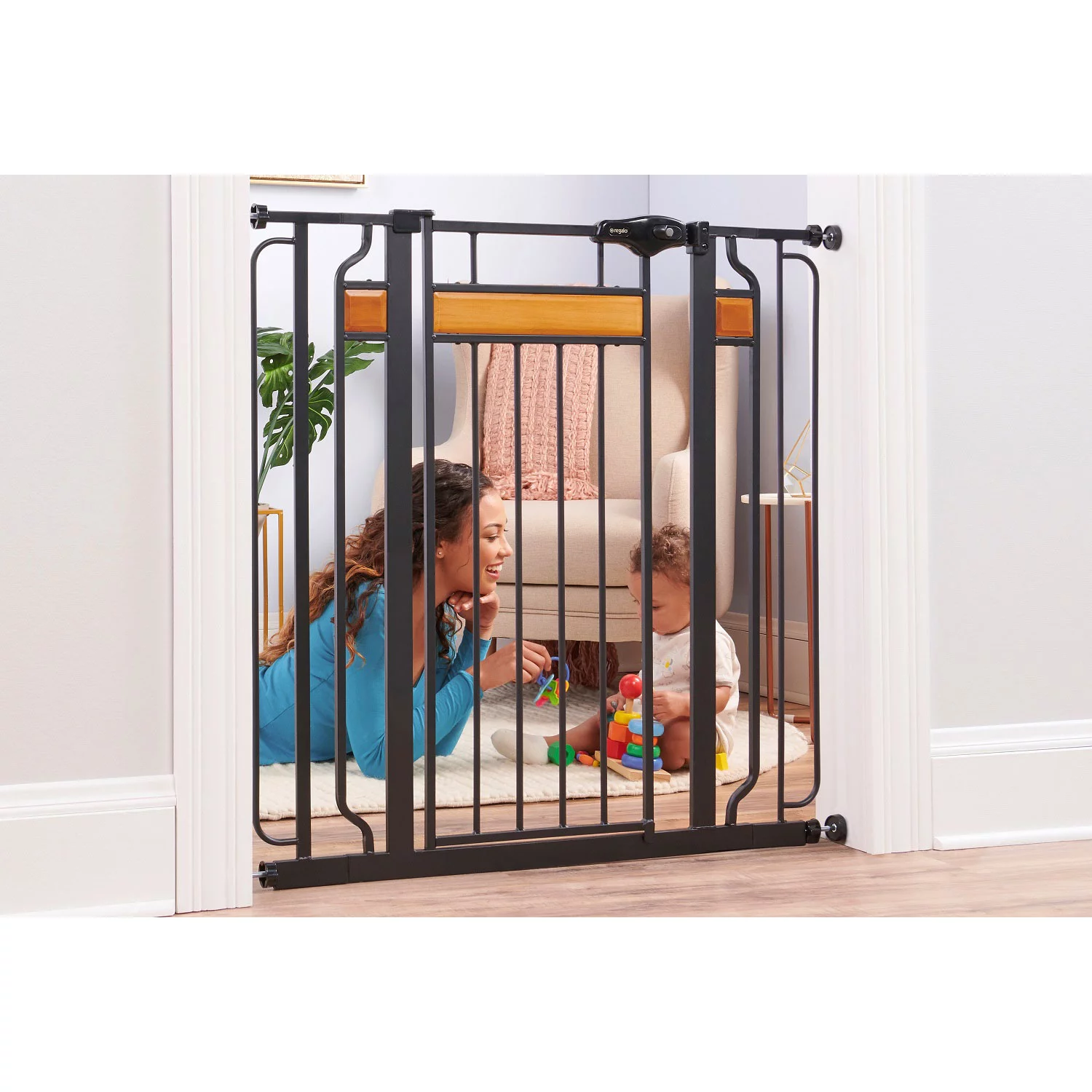Regalo Home Accents Extra Tall Designer Baby Gate, Adjustable 29″ -35″