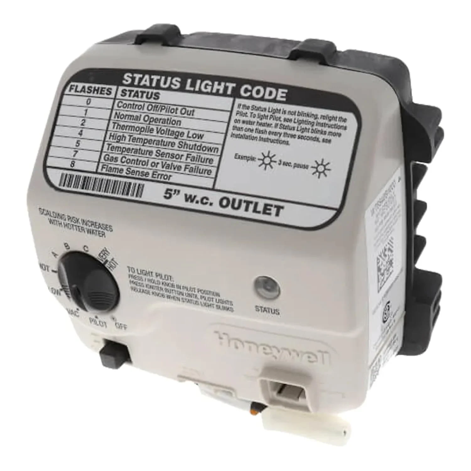 Reliance water heater gas control valve 100112336 trade number WT8840B 160 Degree F 1″ Cavity made by Resideo