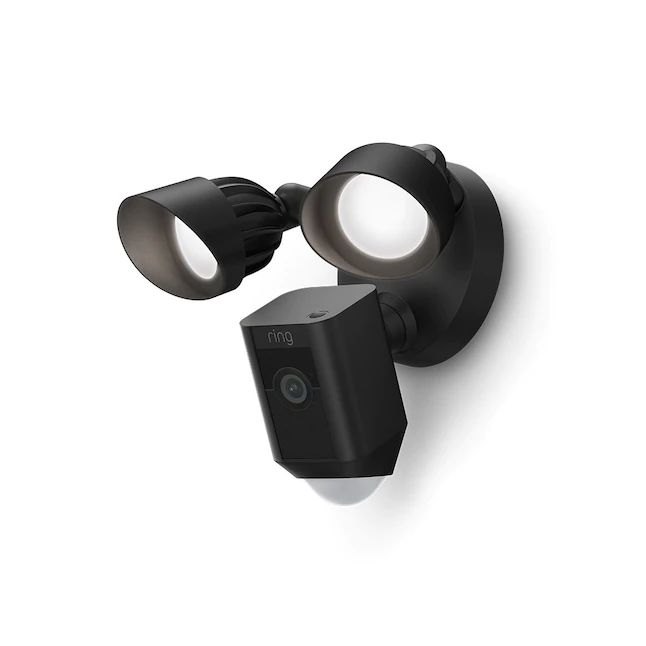 Ring  Floodlight Cam Wired Plus – Hardwired Outdoor Smart Security Camera with Two LED Floodlights – Black