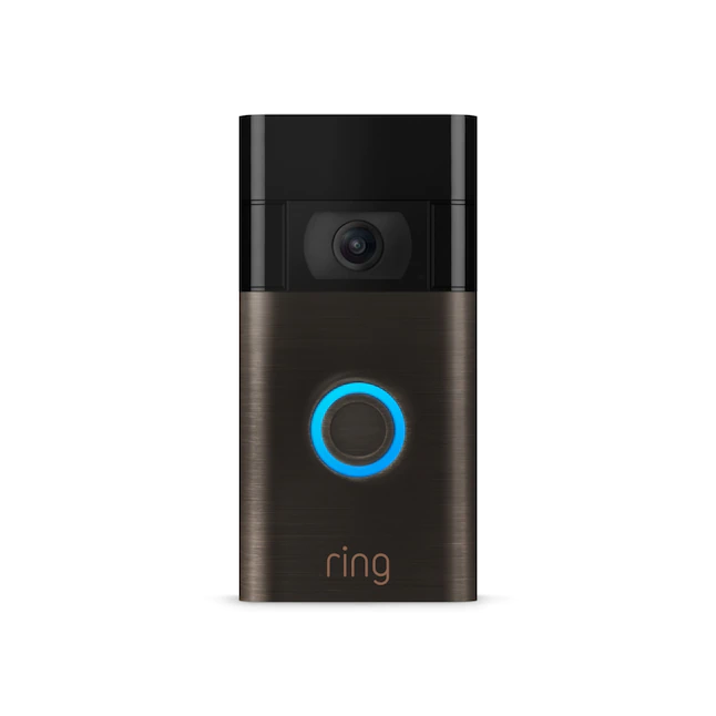 Ring  Video Doorbell – Built in Rechargeable Battery or Hardwired Smart Video Doorbell Camera – Venetian Bronze (2020 Release)