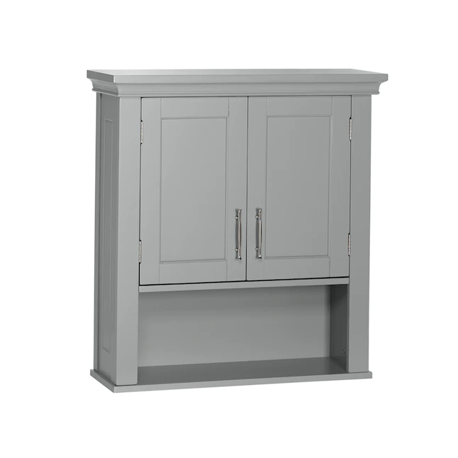 RiverRidge Somerset 22.81-in W x 24.5-in H x 7.88-in D Gray Bathroom Wall Cabinet