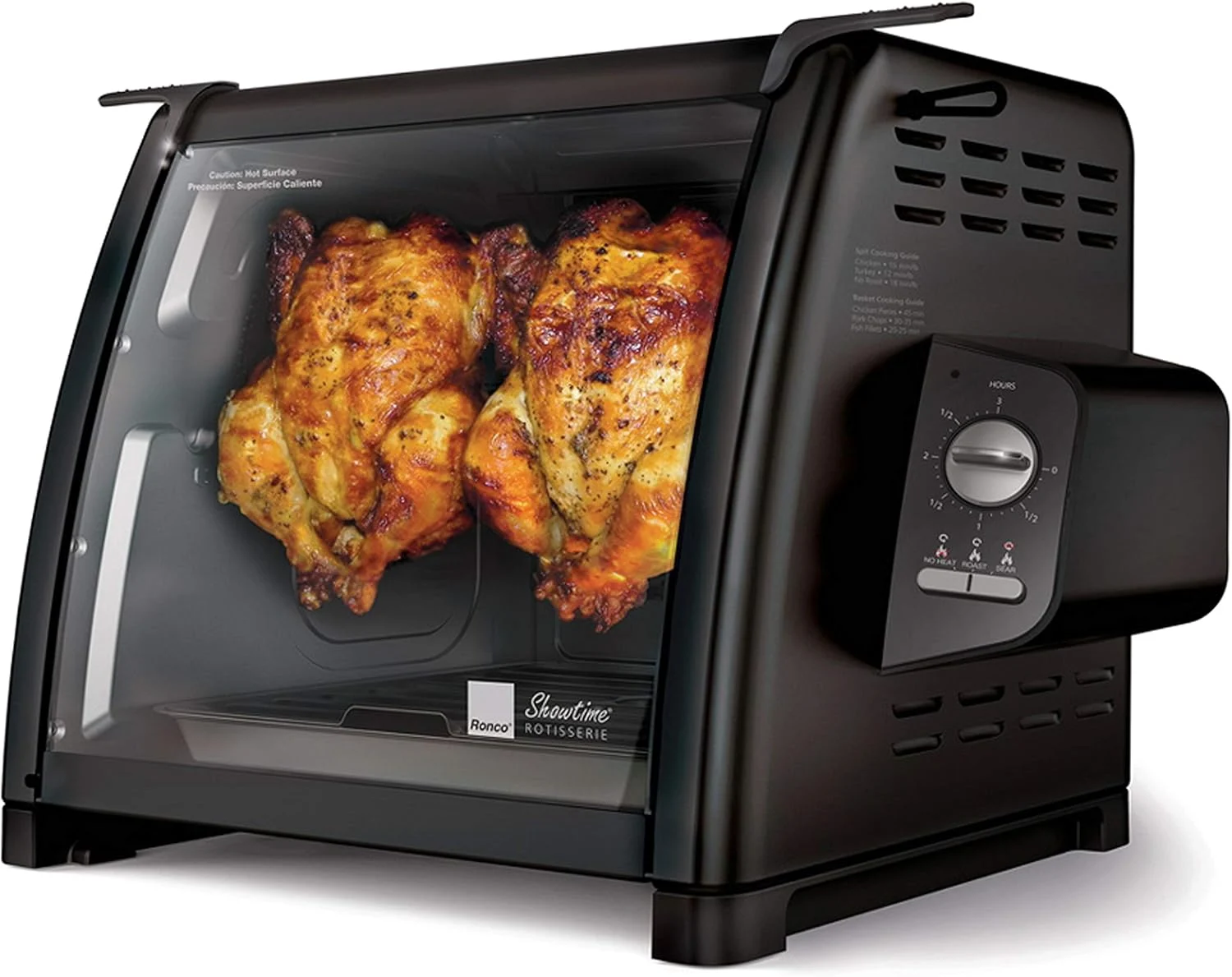 Ronco Modern Rotisserie Oven, Large Capacity (12lbs) Countertop Oven, Multi-Purpose Basket for Versatile Cooking, Easy-to-Use Controls, Black