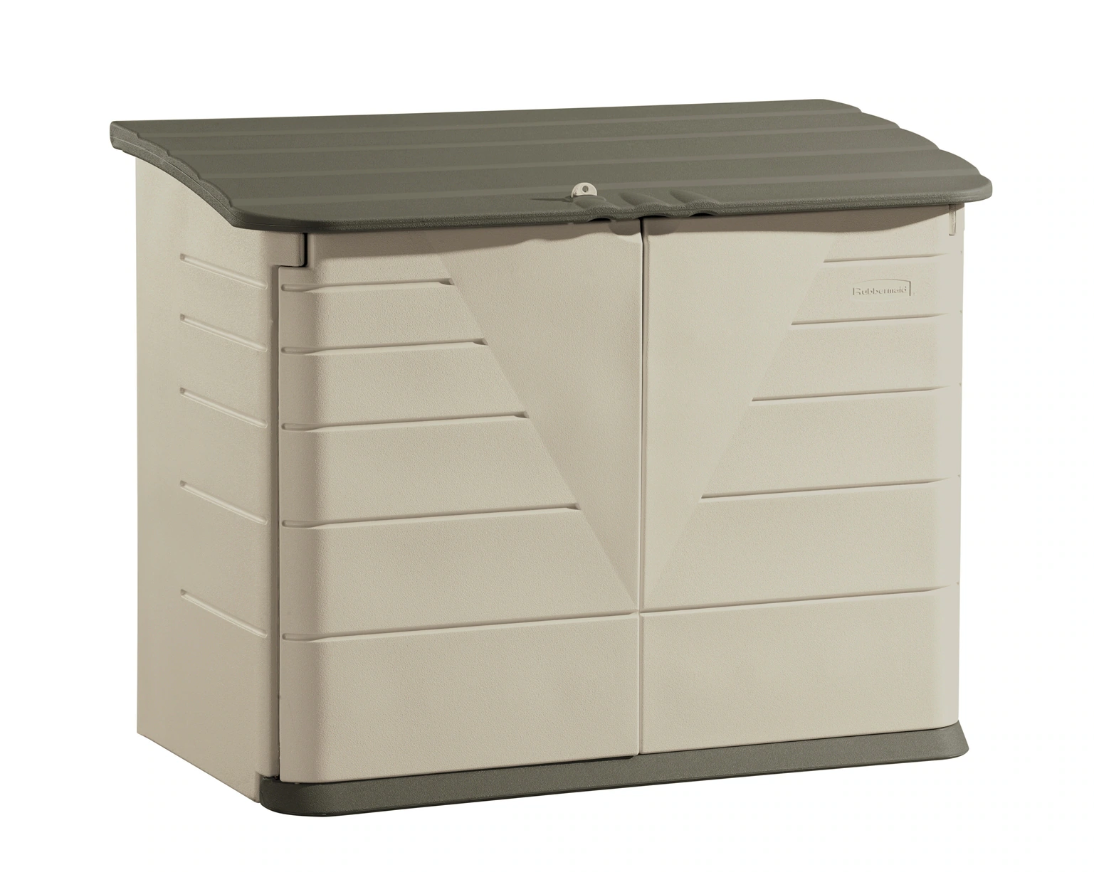 Rubbermaid FG374701OLVSS Olive/Sandstone Resin Outdoor Storage Shed (Common: 60-in x 32-in; Interior Dimensions: 51-in x 24-in)