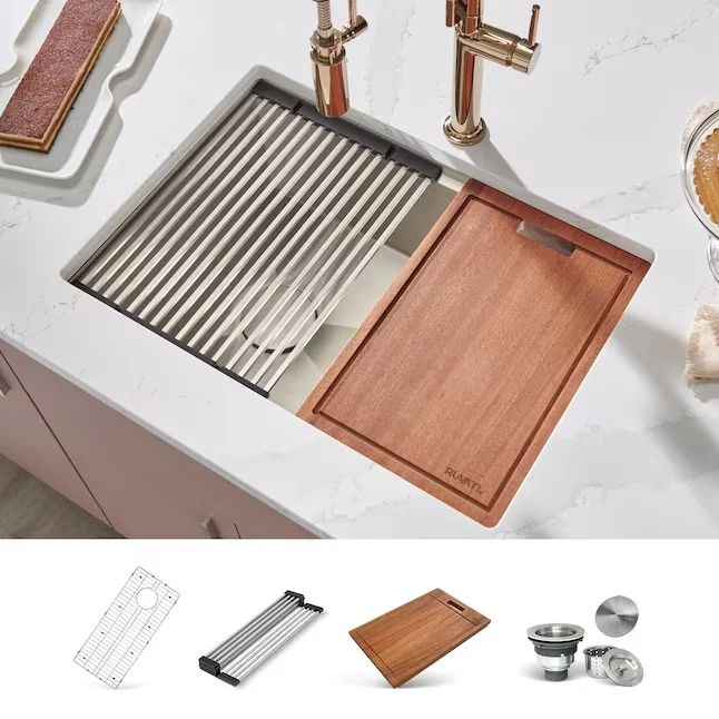 Ruvati Veniso Undermount 33-in x 19-in Stainless steel Single bowl 16 -Gauge Kitchen Sink