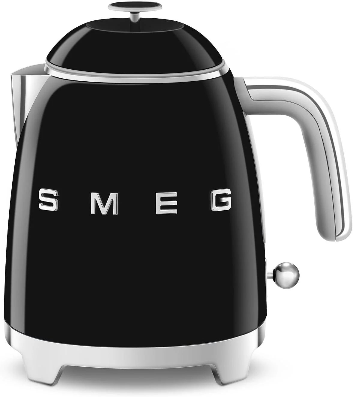 SMEG Mini 50’s Retro Style 3 Cup Electric Kettle with Double Wall Anti Slip Base and Water Level Indicator (Black)