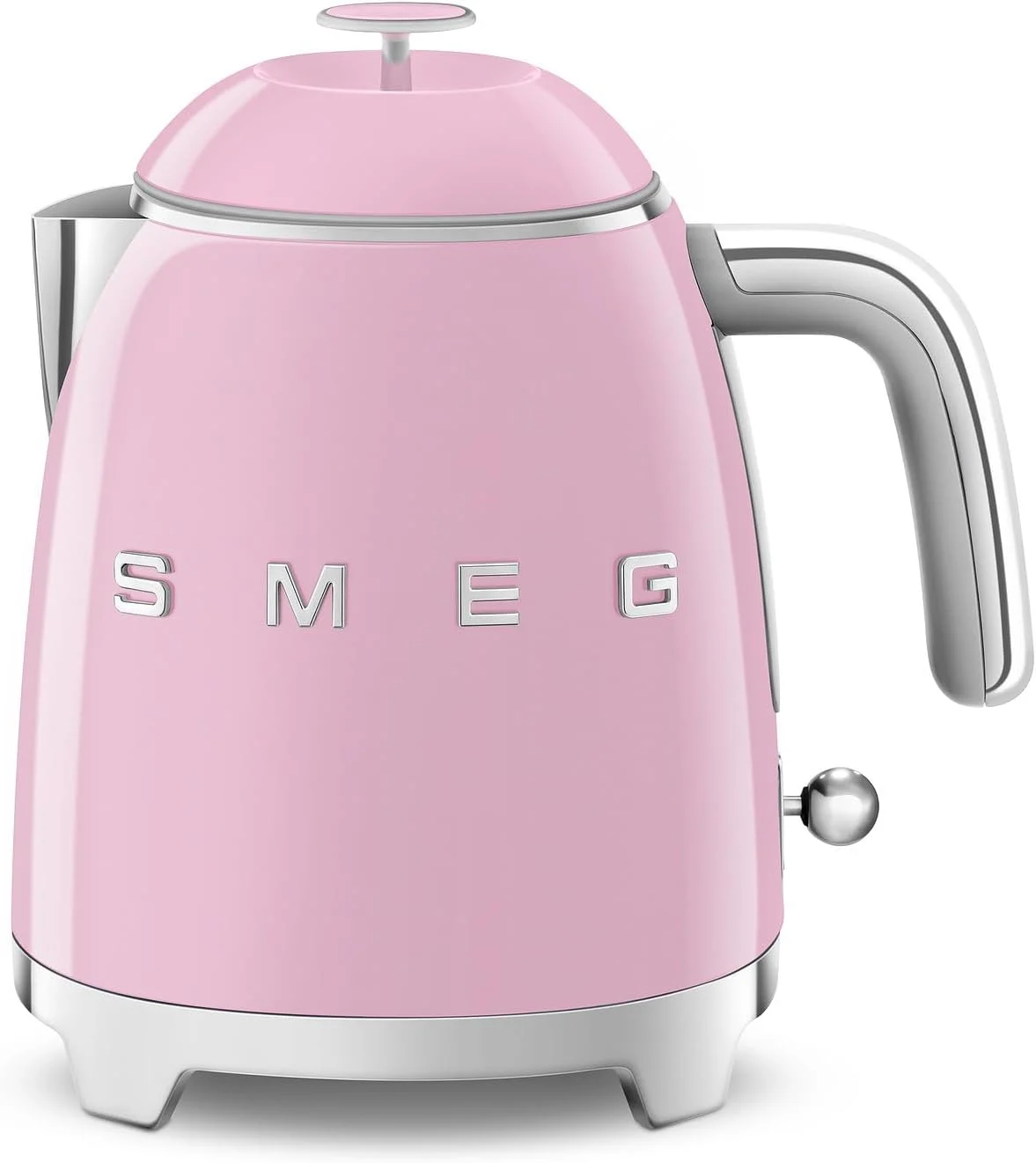 SMEG Mini 50’s Retro Style 3 Cup Electric Kettle with Double Wall Anti Slip Base and Water Level Indicator (Pink)